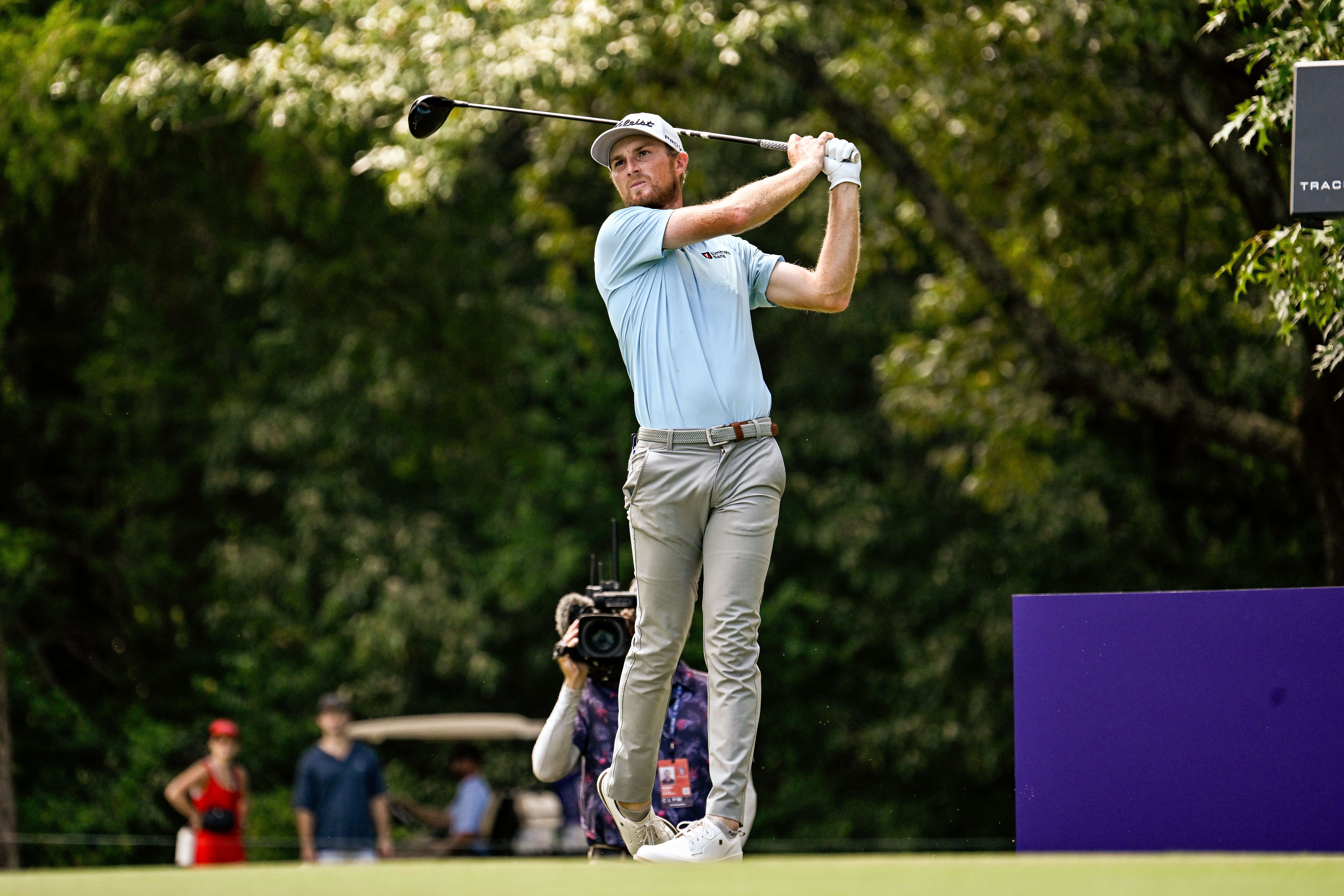 Will Zalatoris plays his shot from the seventh tee during the final round of the FedEx St. Jude Championship (Photo via IMAGN)