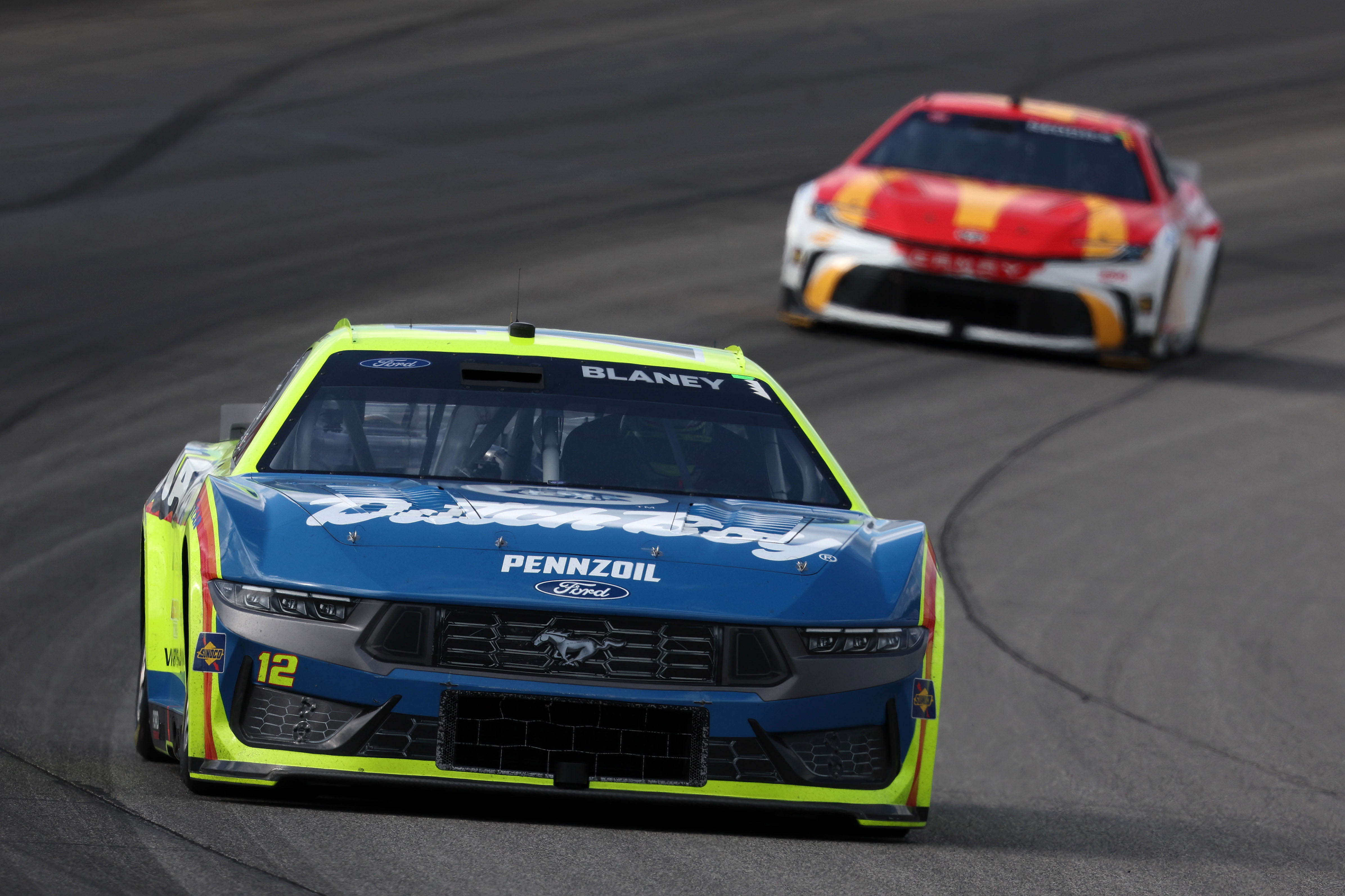 Ryan Blaney (12) during the Firekeepers 400 at Michigan International Speedway. Mandatory Credit: Mike Dinovo-USA TODAY Sports. Source: Imagn