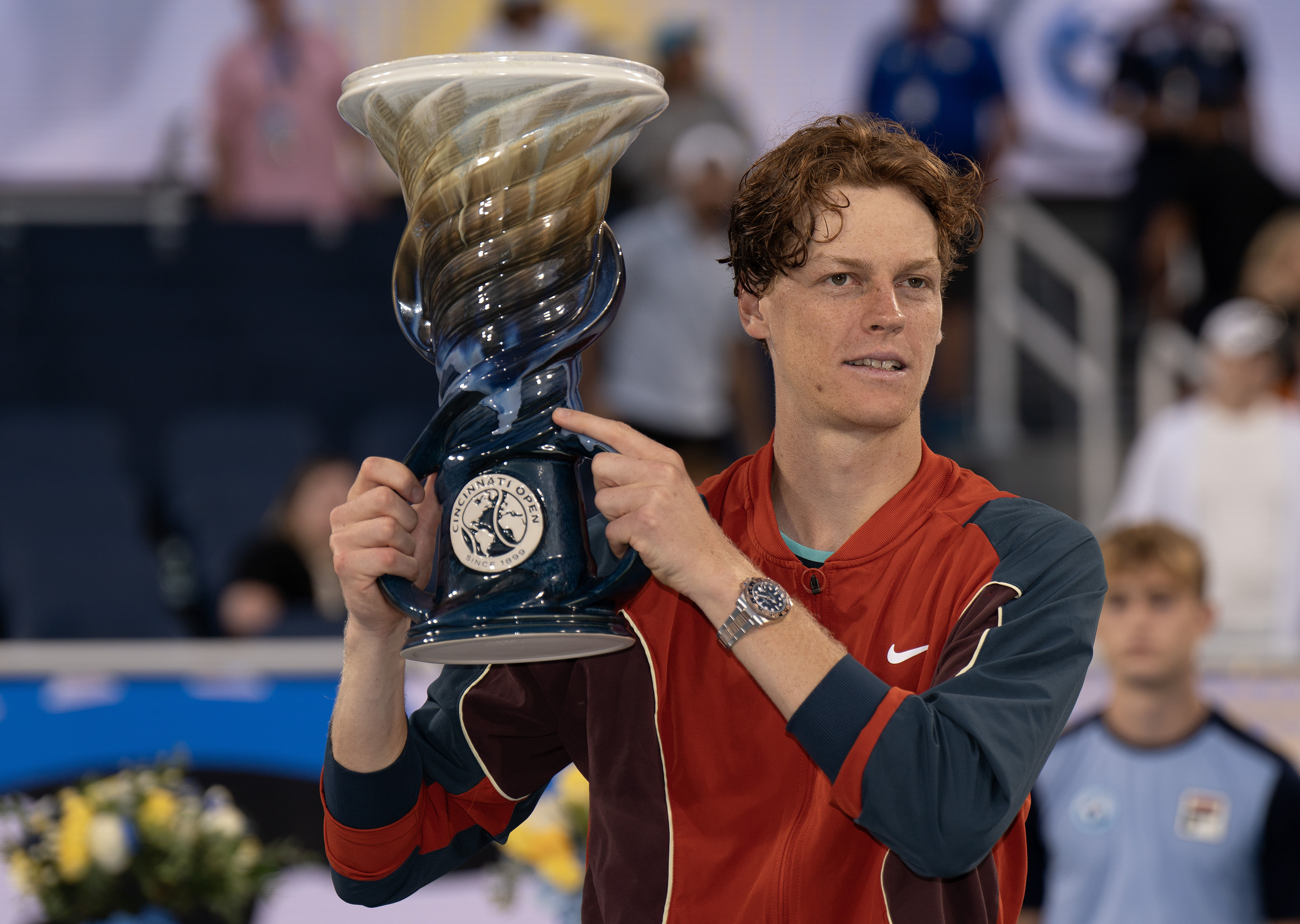 Jannik Sinner pictured with the 2024 Cincinnati Open title (Source: Imagn)