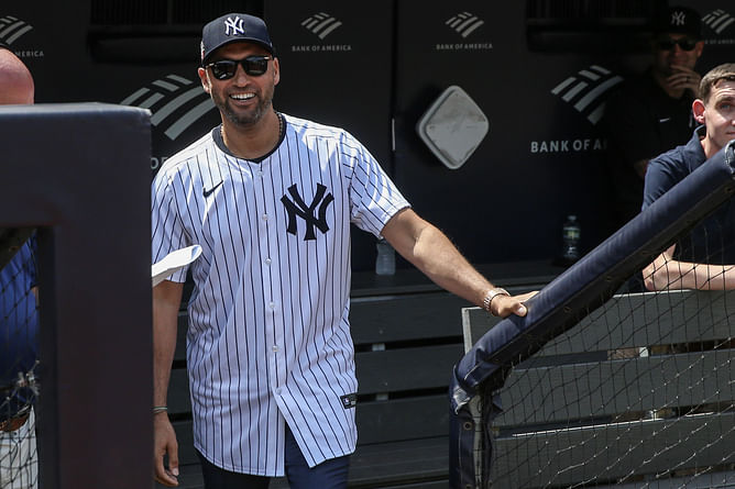 "Aaron Boone doesn't want you to say it" - Derek Jeter gets playfully called out for saying it's 'ridiculous' to keep pitching to Aaron Judge