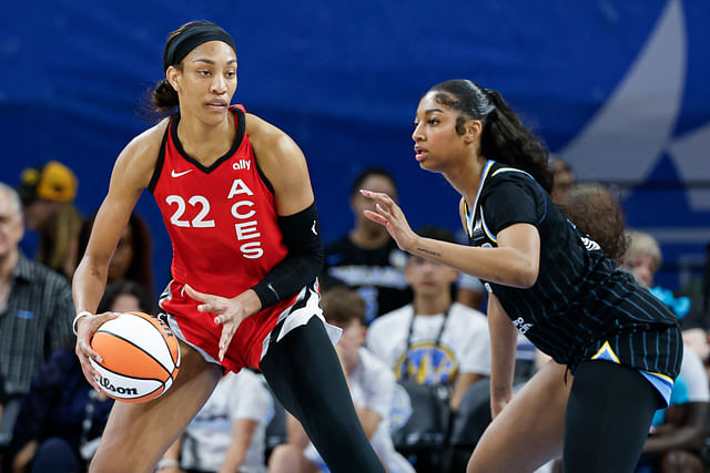 Angel Reese records historic double-double in Sky's loss to the Aces. (Photo: IMAGN)