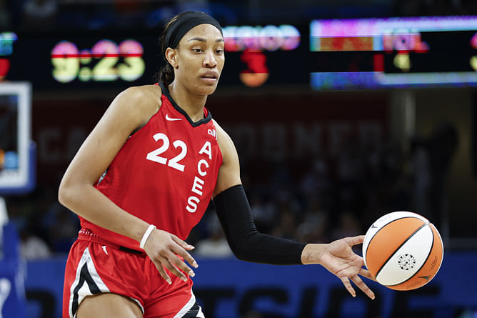 After shooting 3-for-13, A'ja Wilson slams officiating in Aces-Sky halftime interview: "Act like I don't have a voice"