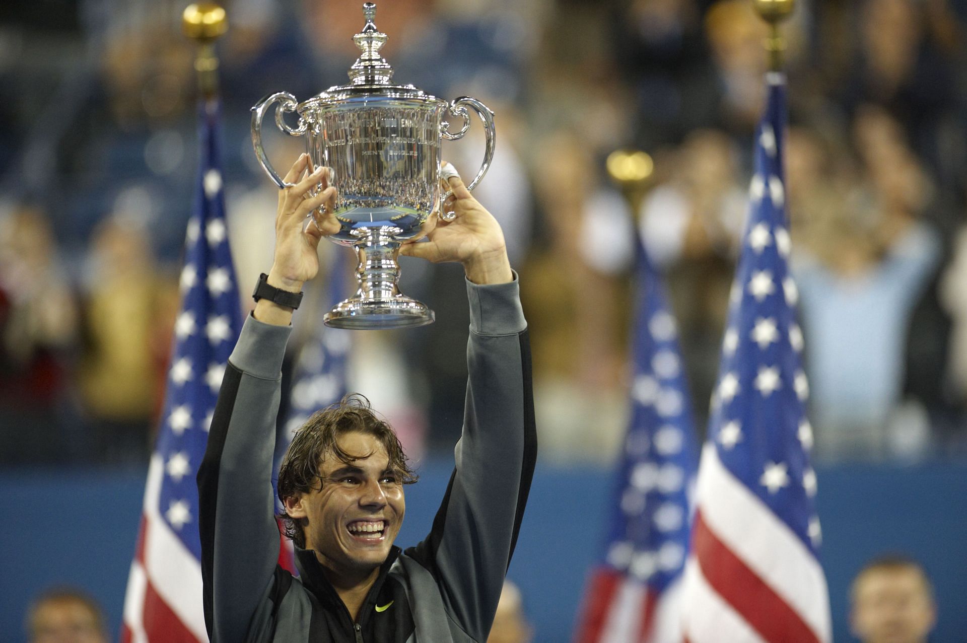 Rafael Nadal after completing the Career Golden Slam at the 2010 U.S. Open | Getty