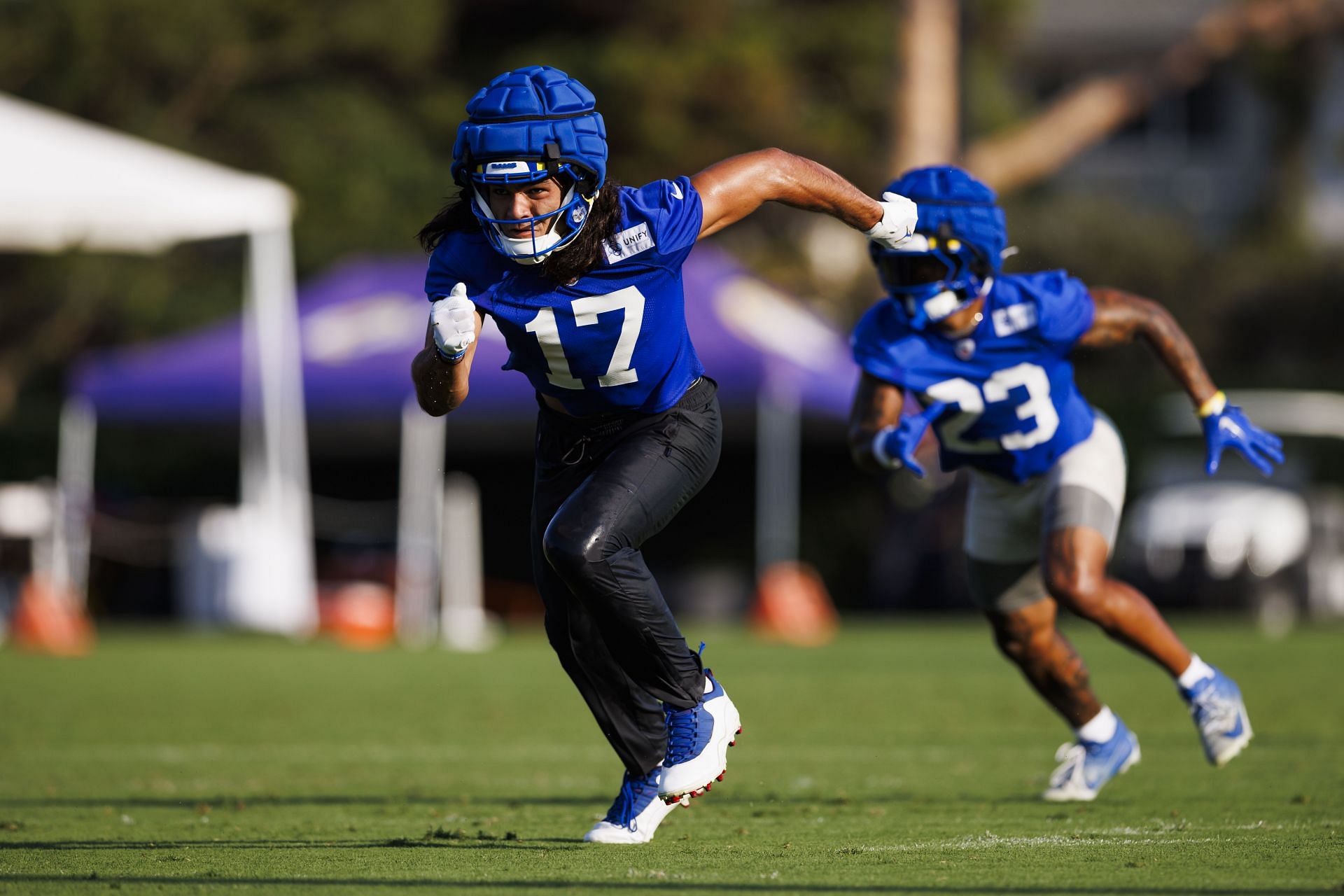 Puka Nacua during Los Angeles Rams Training Camp - Source: Getty