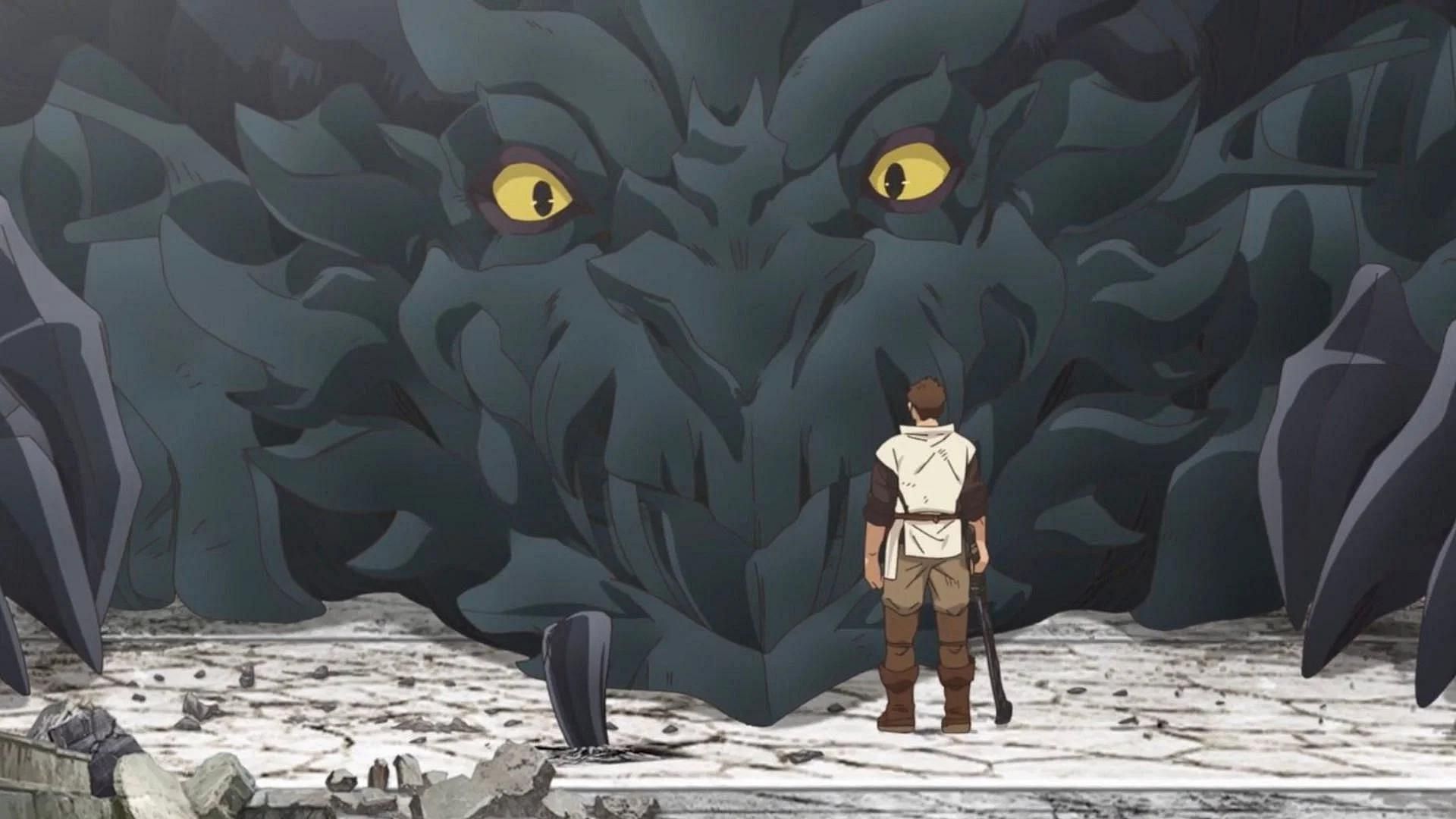 Noor and the Dragon as shown in the anime (Image via Studio OLM)