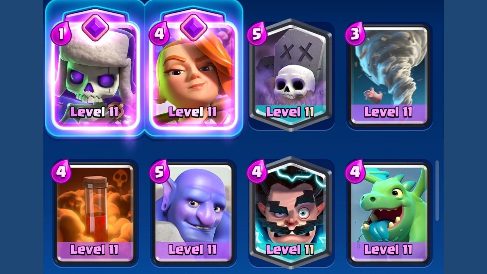 This deck runs Graveyard as the win condition (Image via Supercell)