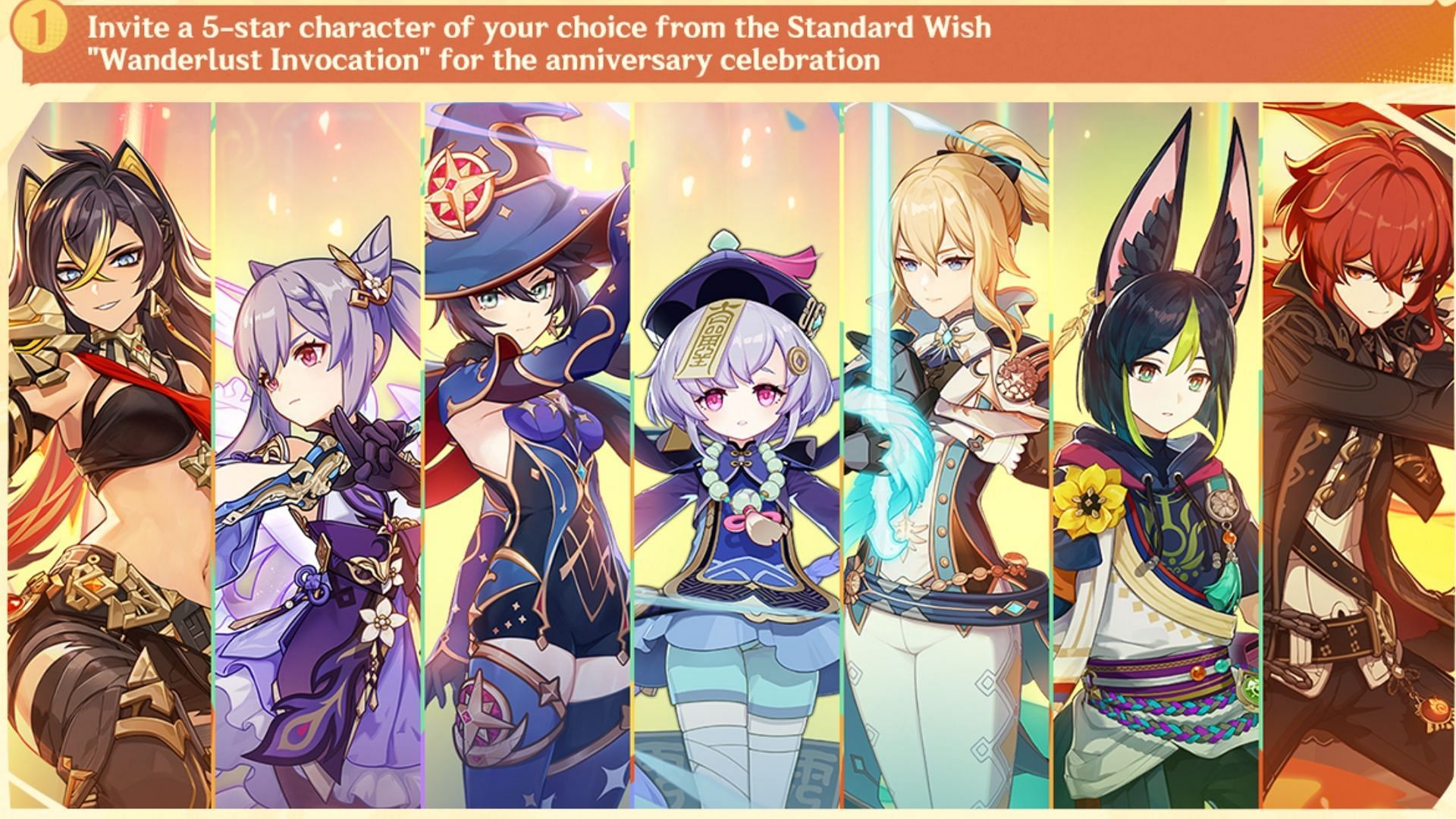 The free 5-star selector options (Image via HoYoverse)