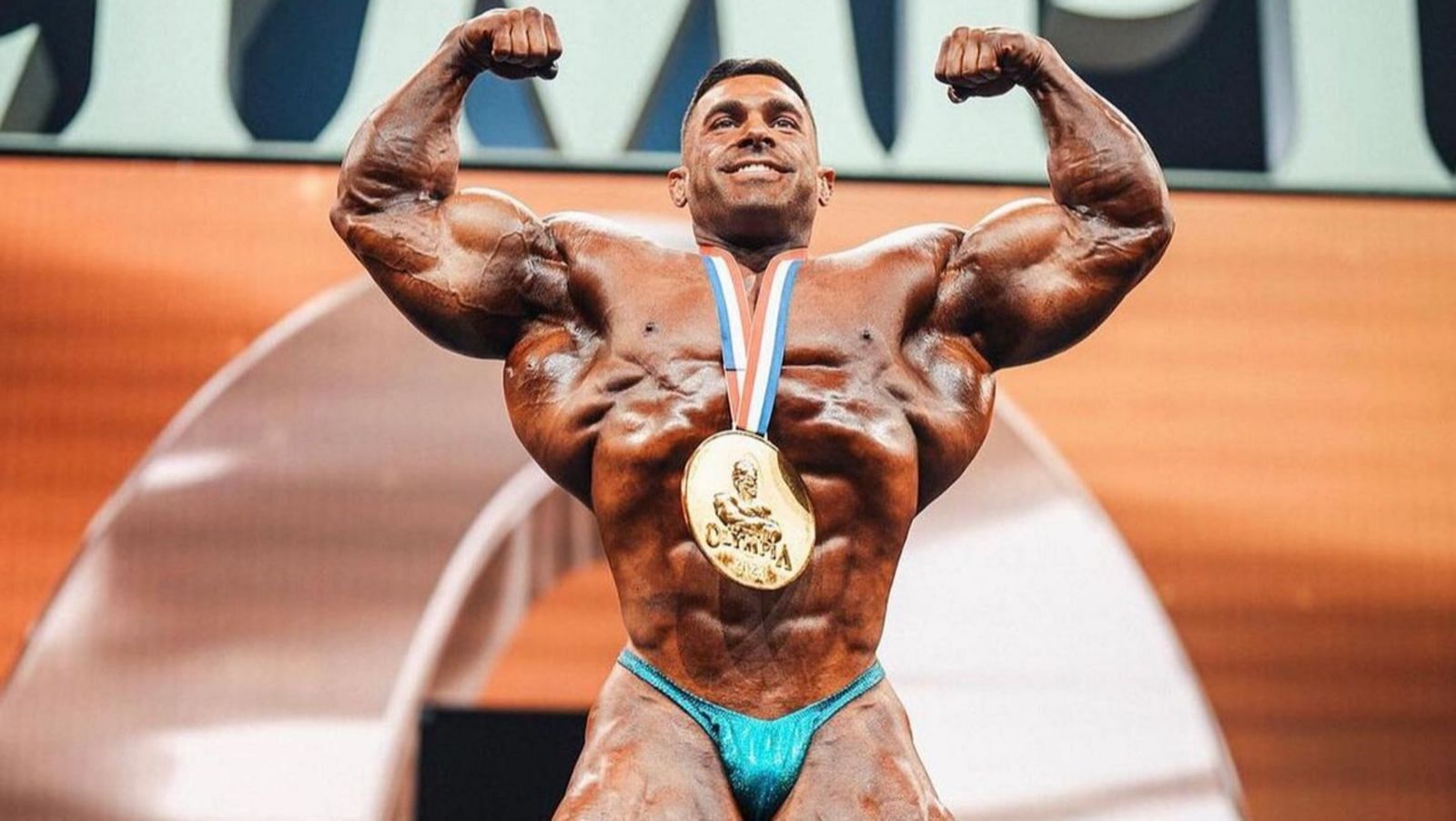 Derek Lunsford winning the 2023 Mr. Olympia