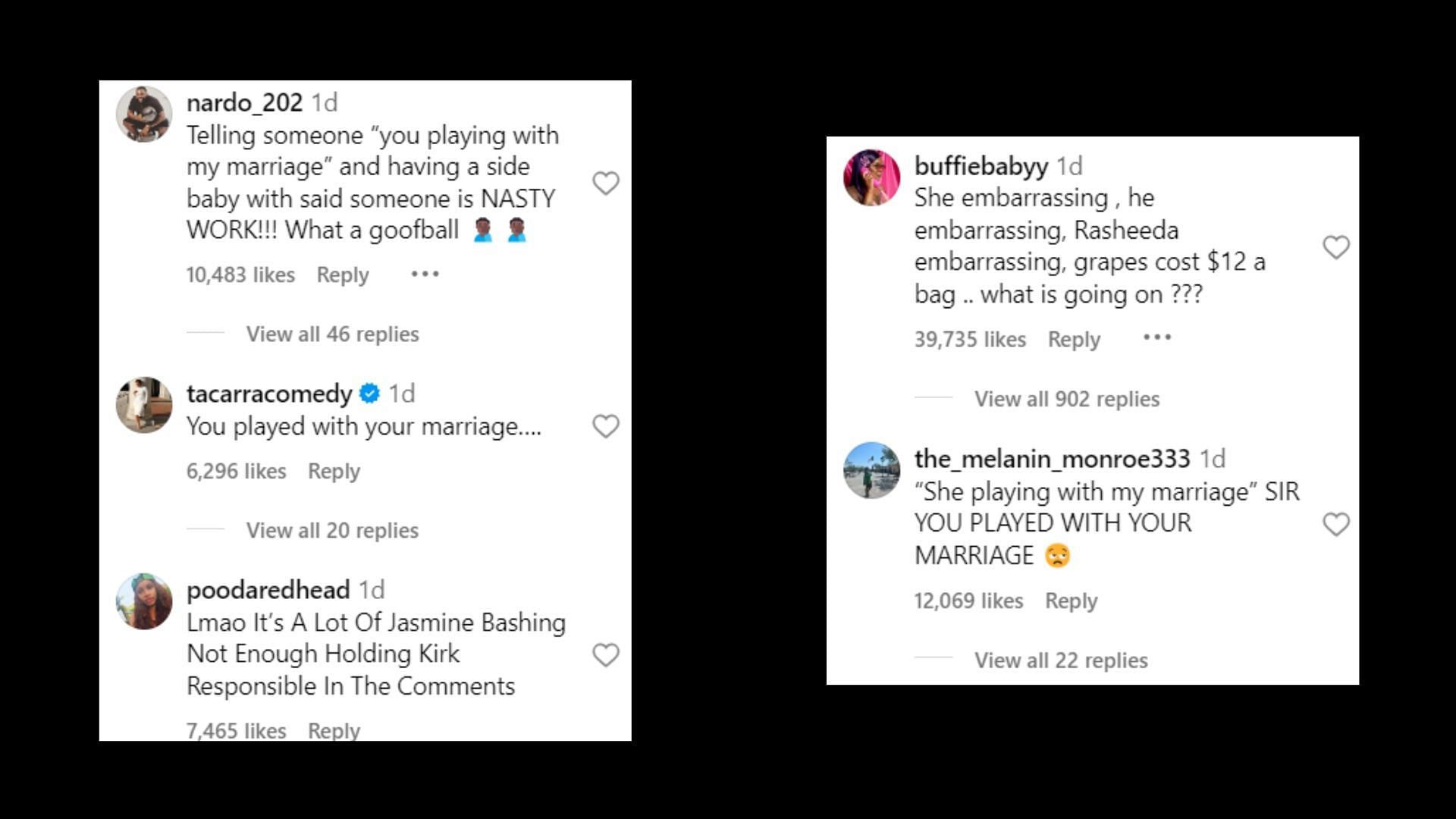 Netizens react to Frost&#039;s answer (Images via Instagram/theshaderoom)