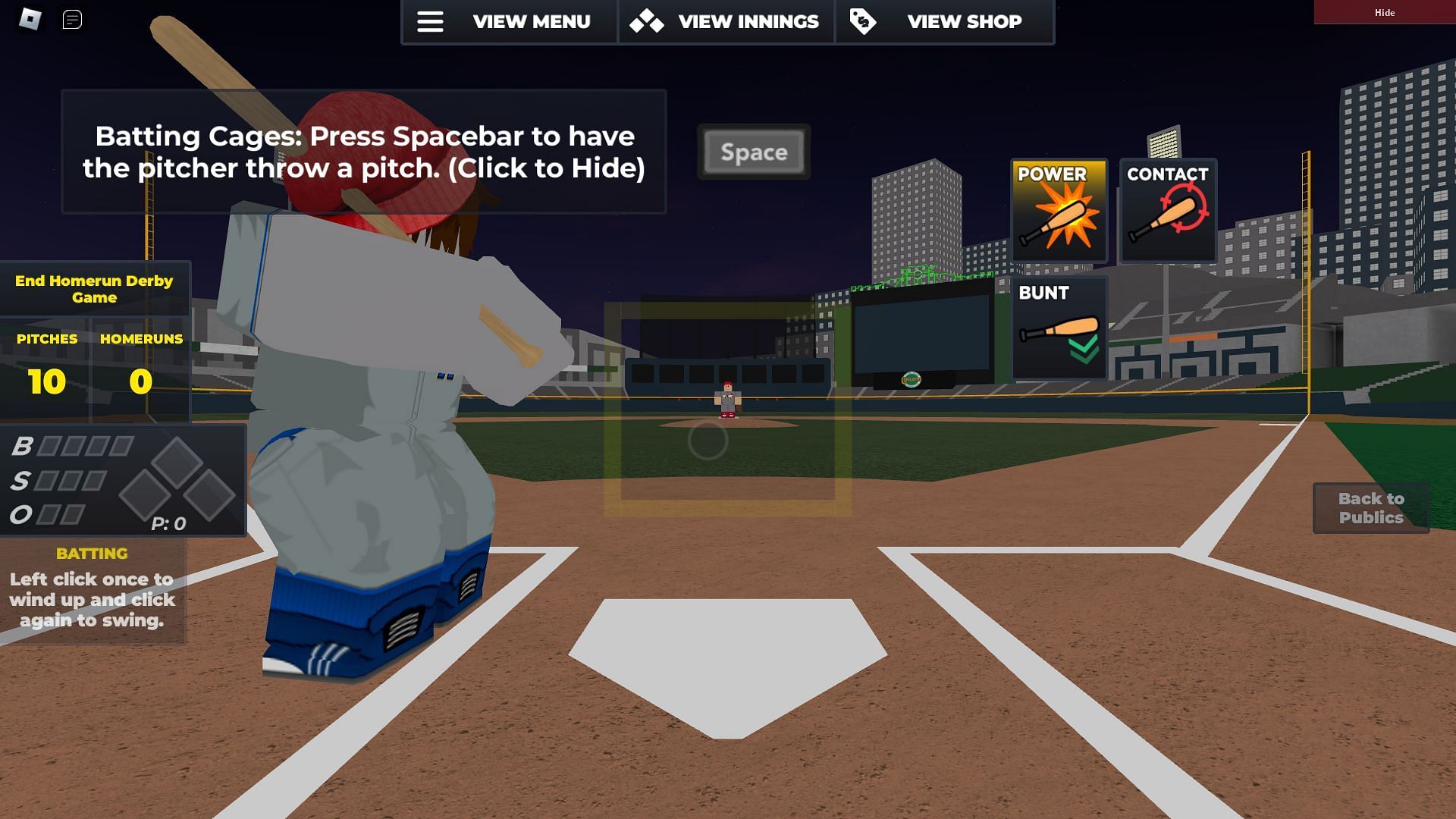 Starting a Home Run Derby (Image via Roblox)