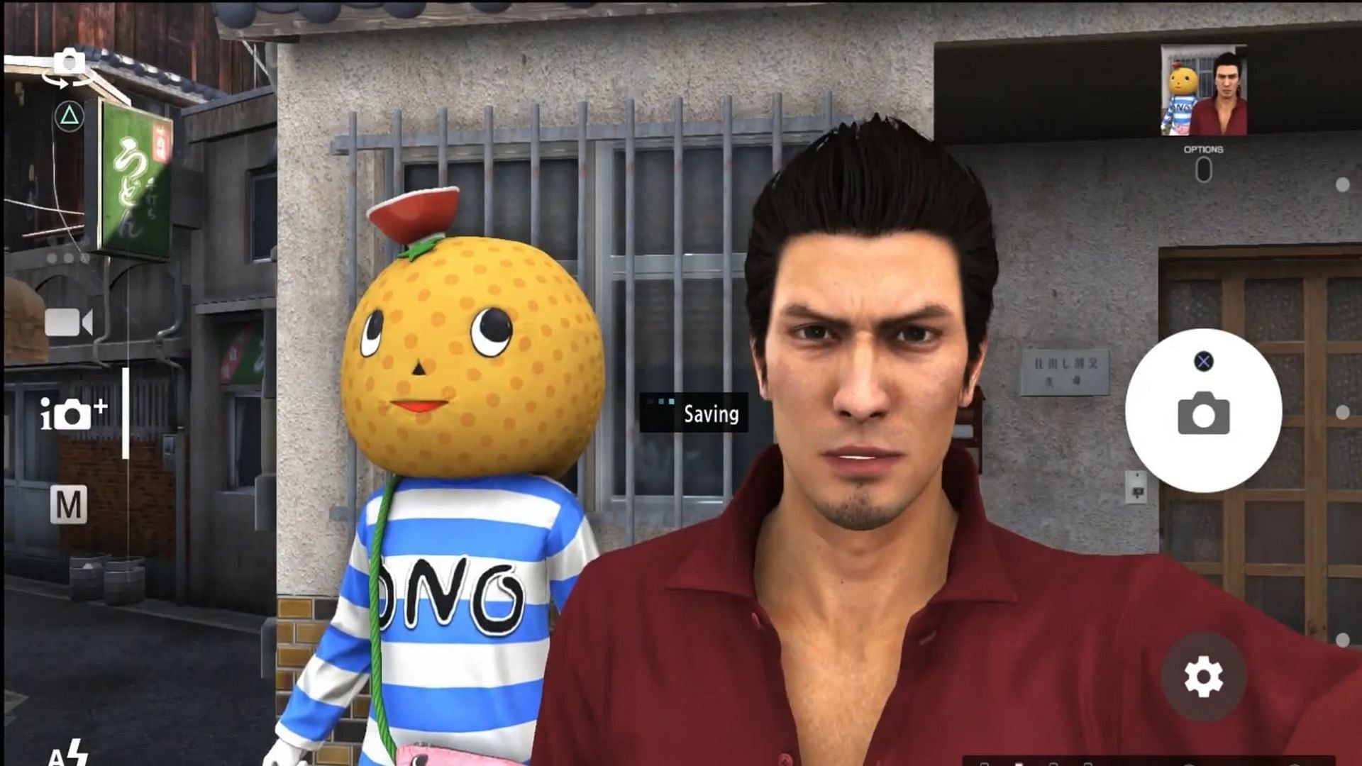 Kiryu taking a selfie with a local (Image via Sony Interactive Entertainment || SEGA)