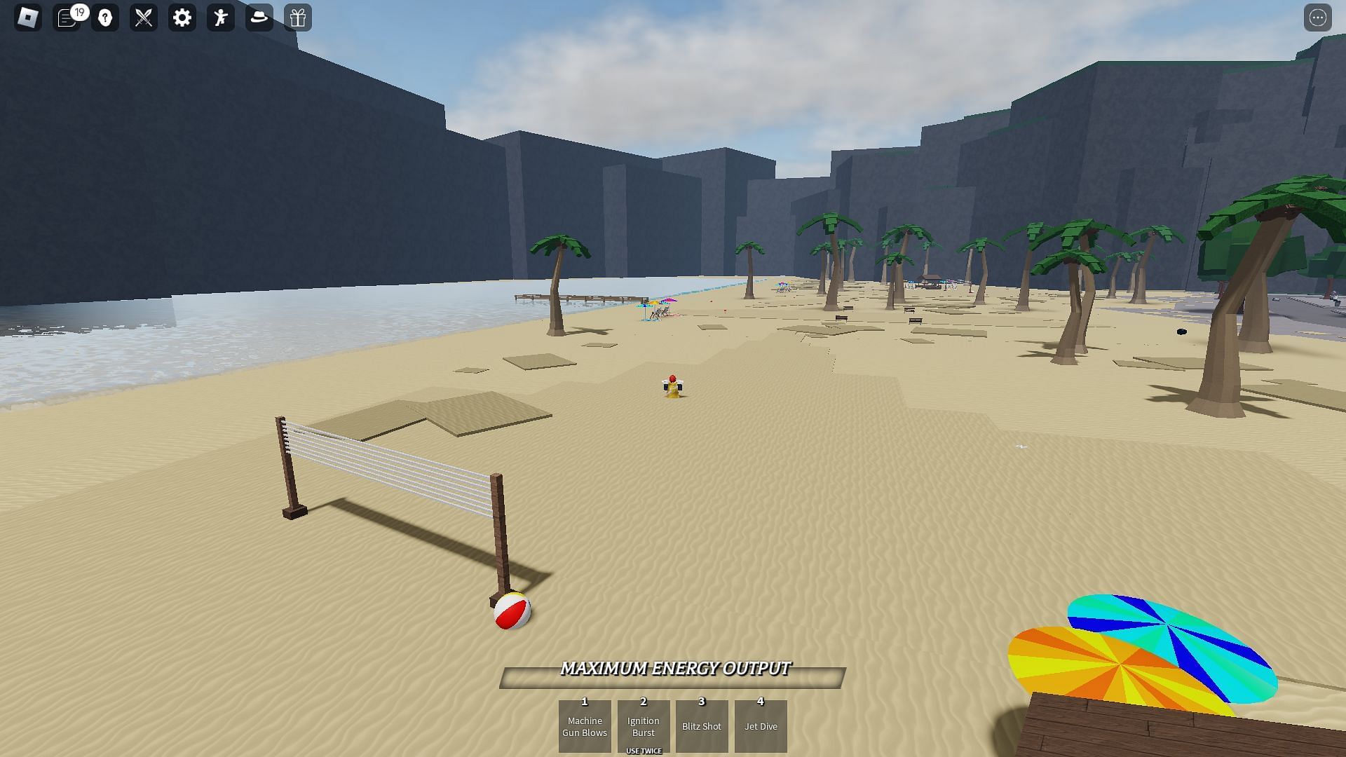 The Beach area of the arena (Image via Roblox)