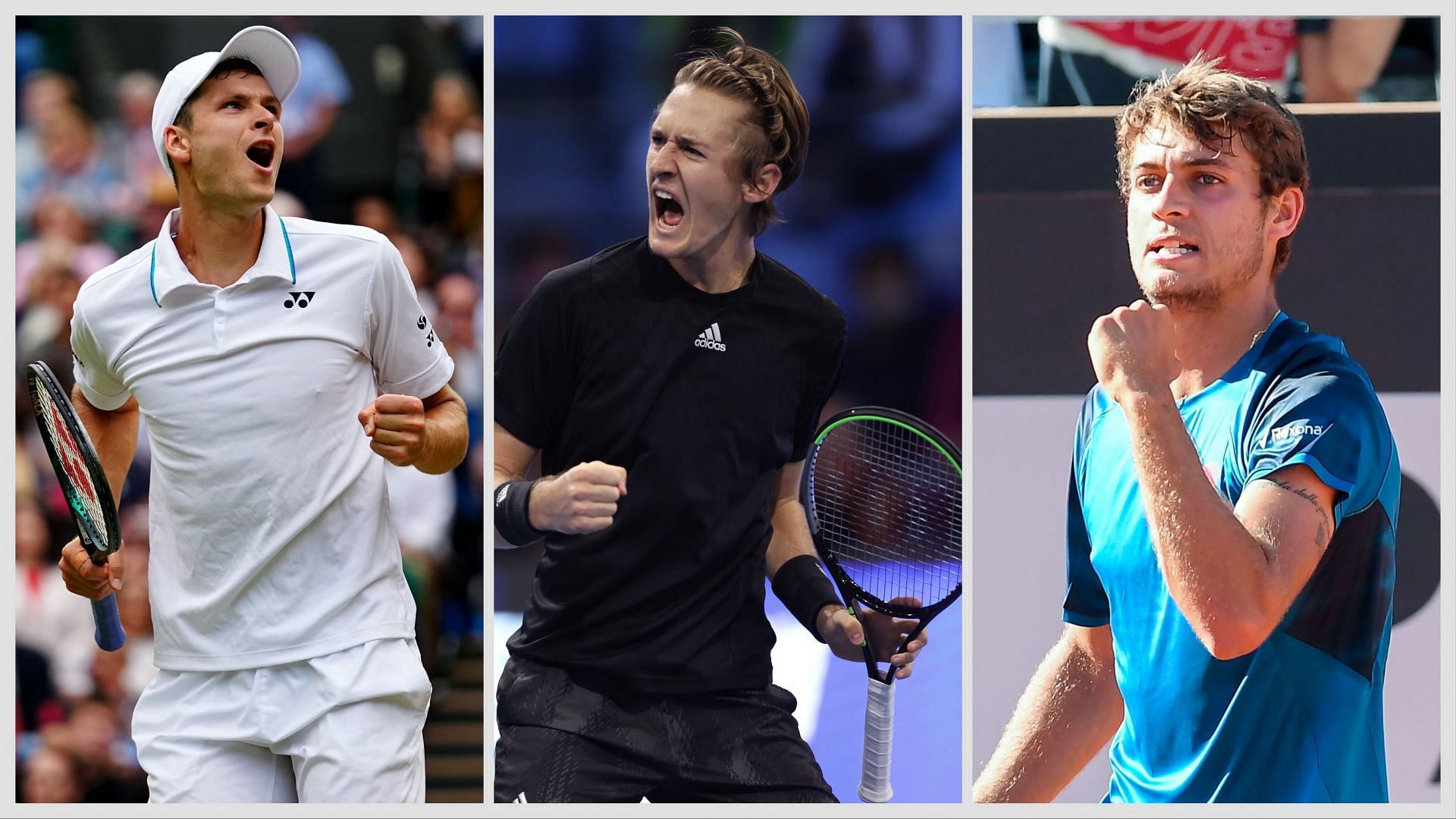 From L-R: Hubert Hurkacz, Sebastian Korda, and Flavio Cobolli. (Photos: Getty)