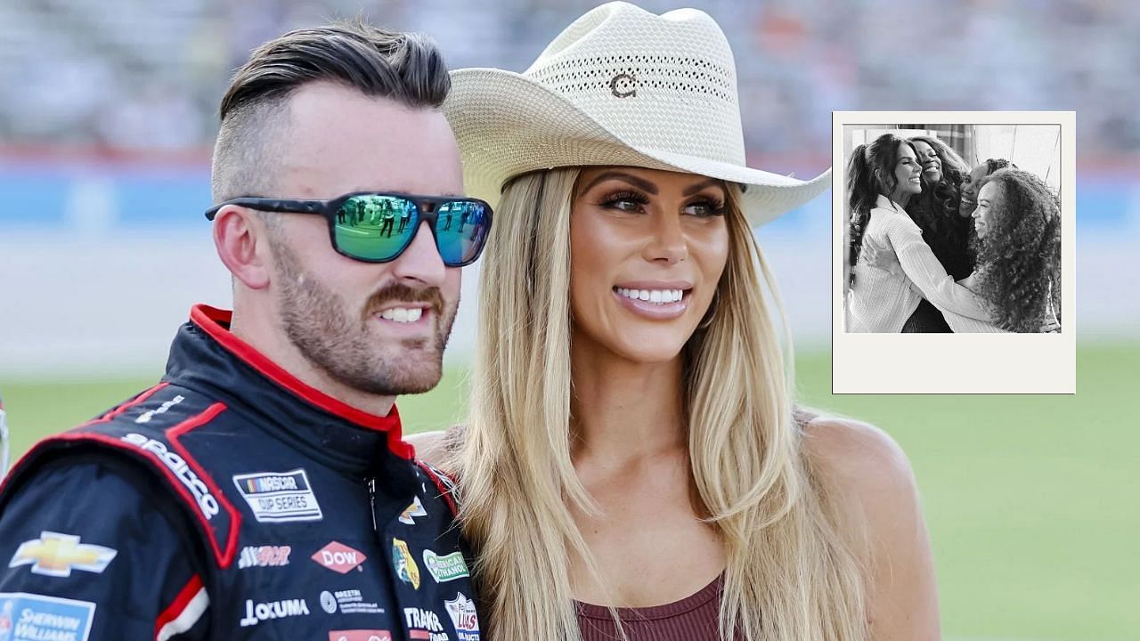 Austin Dillon and his wife Whitney (Background Image credit Getty, Inset via Whitney Dillon on Instagram)