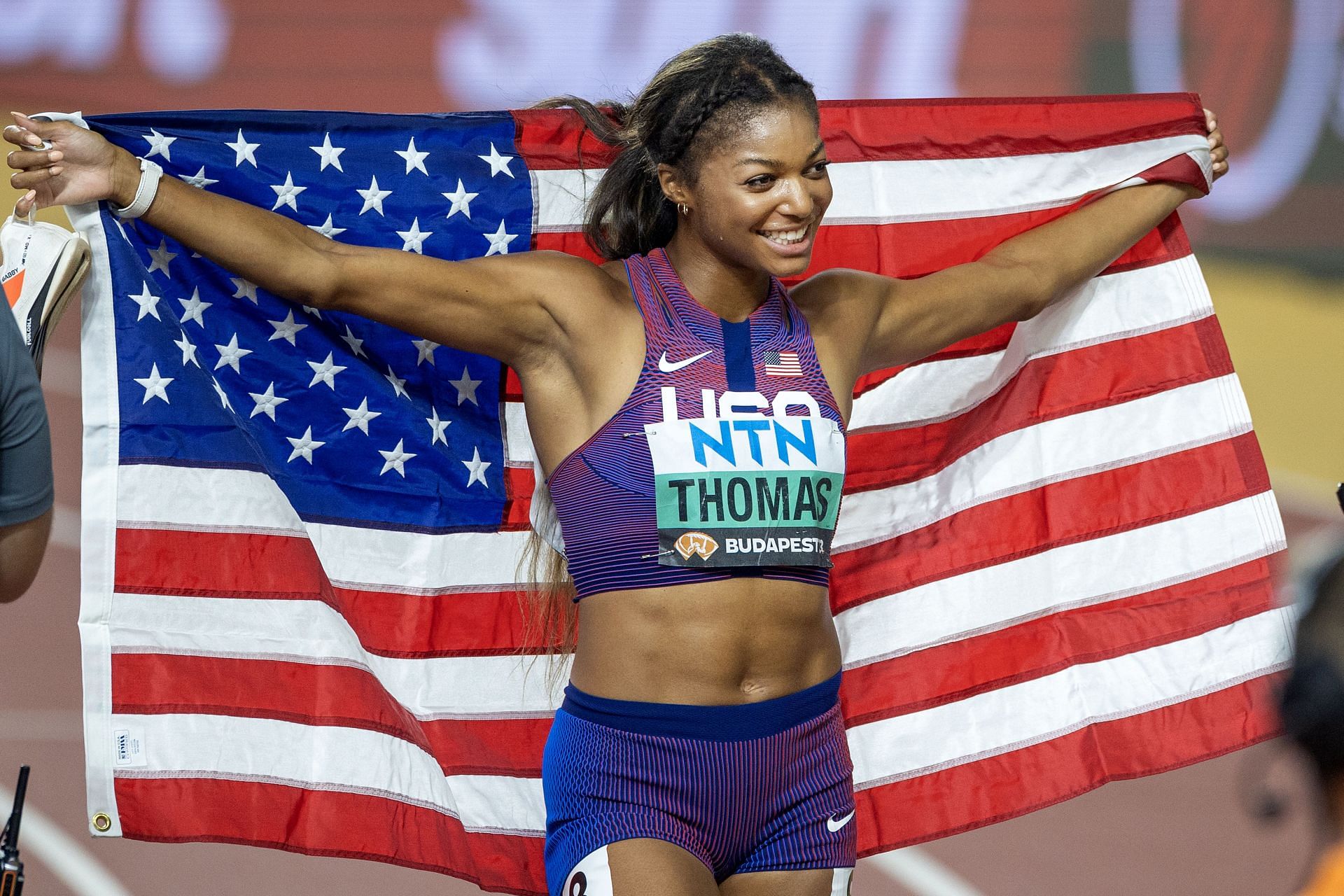 Gabby Thomas at the World Athletics Championships. Budapest 2023. - Source: Getty