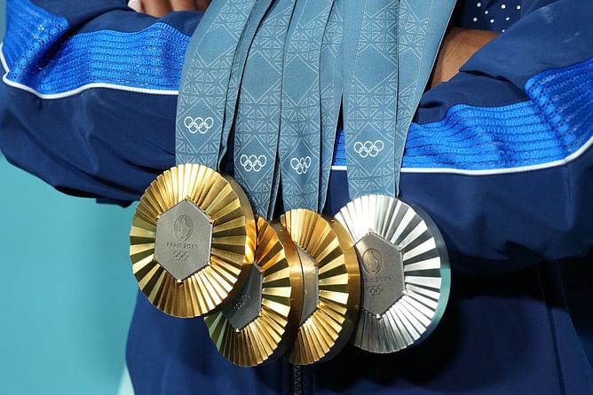 "6 year old me would be proud" - Simone Biles reflects on her journey as she displays her 11 Olympic medals after a victorious campaign in Paris