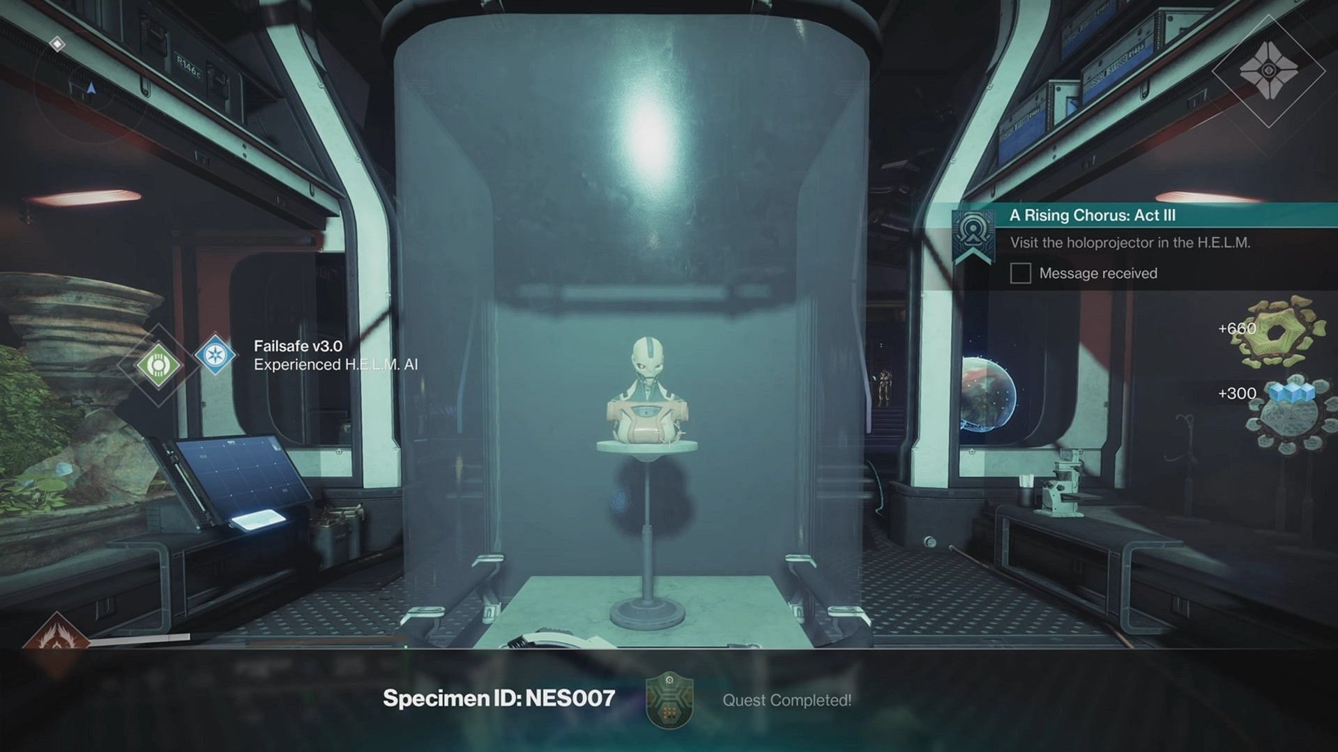 Placing the Exo statue at the HELM of Destiny 2 (Image via Bungie)