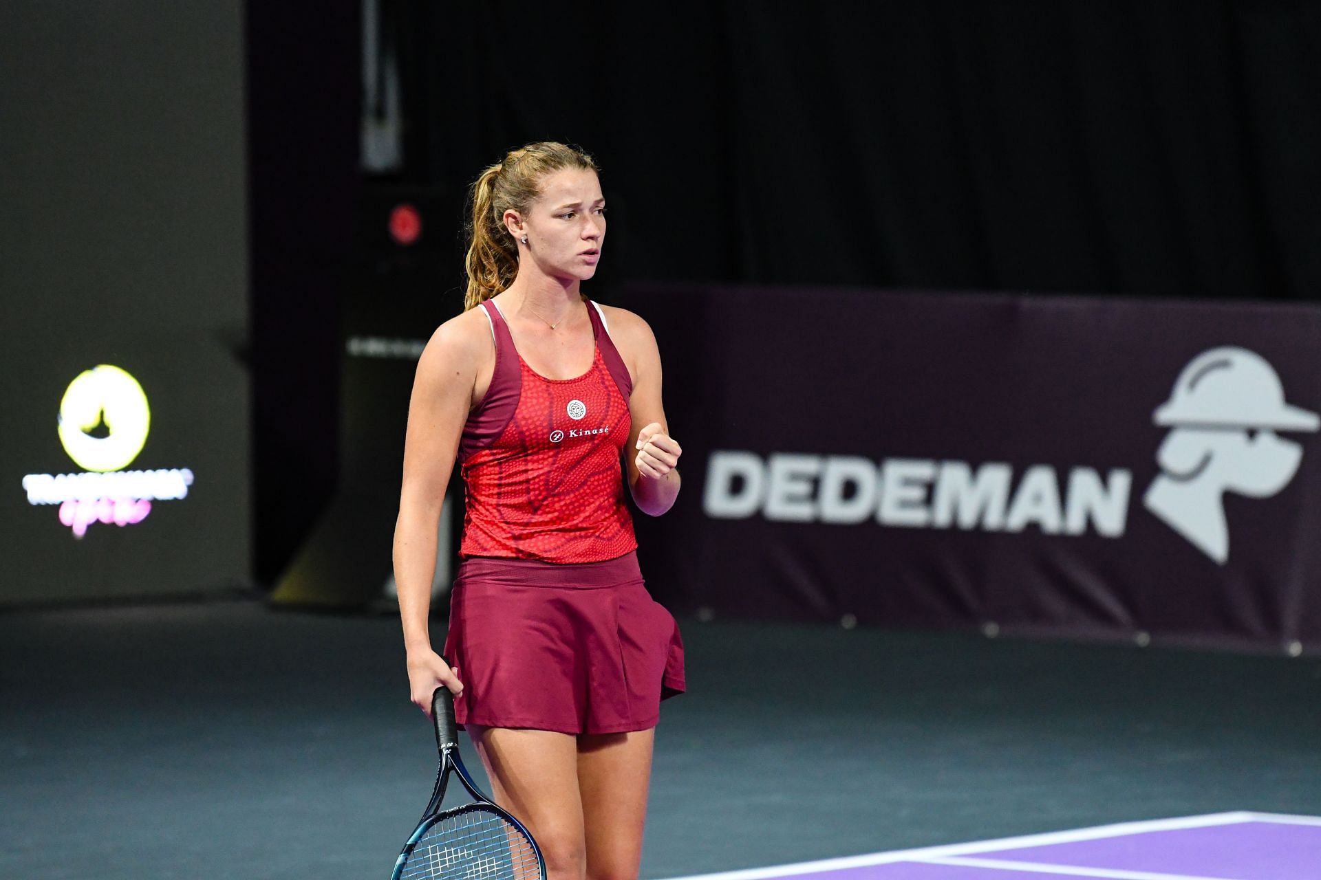 Jessika Ponchet in action at the Transylvanian Open (Picture: Getty)