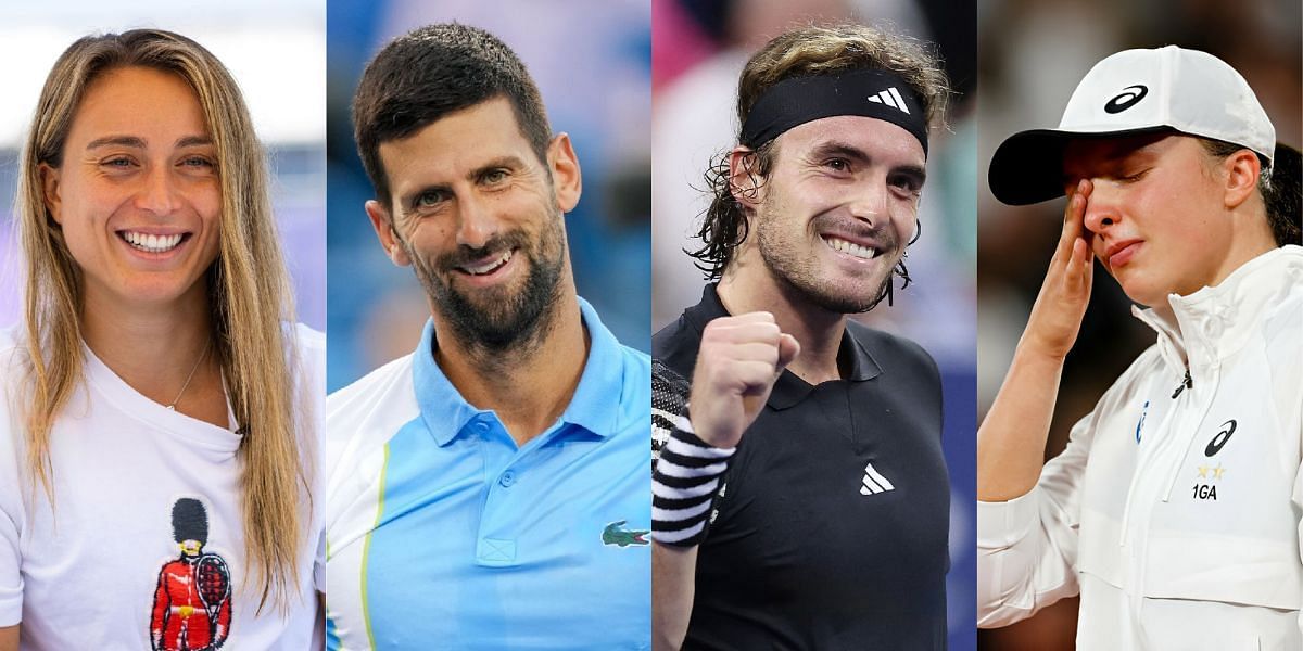 (Left to Right) Paula Badosa, Novak Djokovic, Stefanos Tsitsipas, Iga Swiatek (Source: Getty Images)