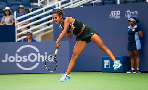 Leylah Fernandez in action at the Cincinnati Open (Image via Getty)