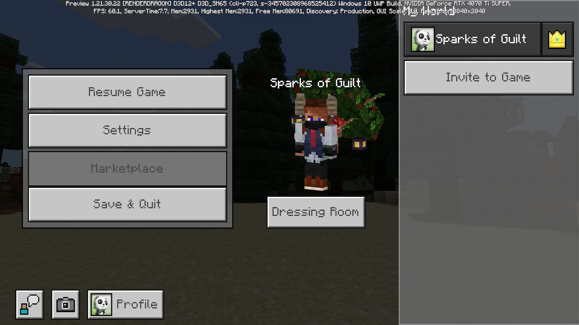 The new screenshot button on Bedrock (Image via Mojang)