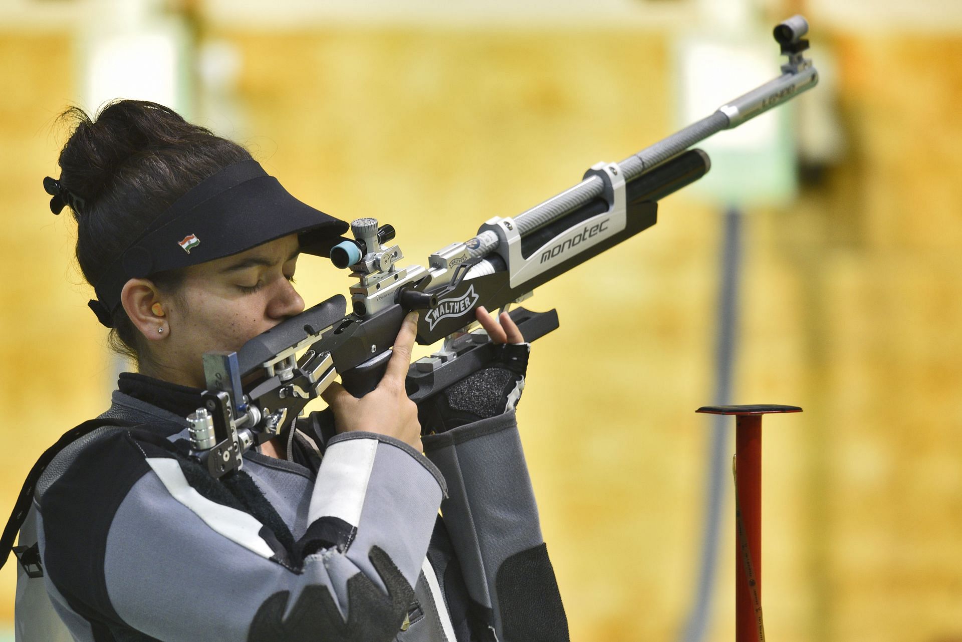 Anjum Moudgil will look to follow into the footsteps of Swapnil Kusale to enter the 3P Rifle final (Image via Getty)