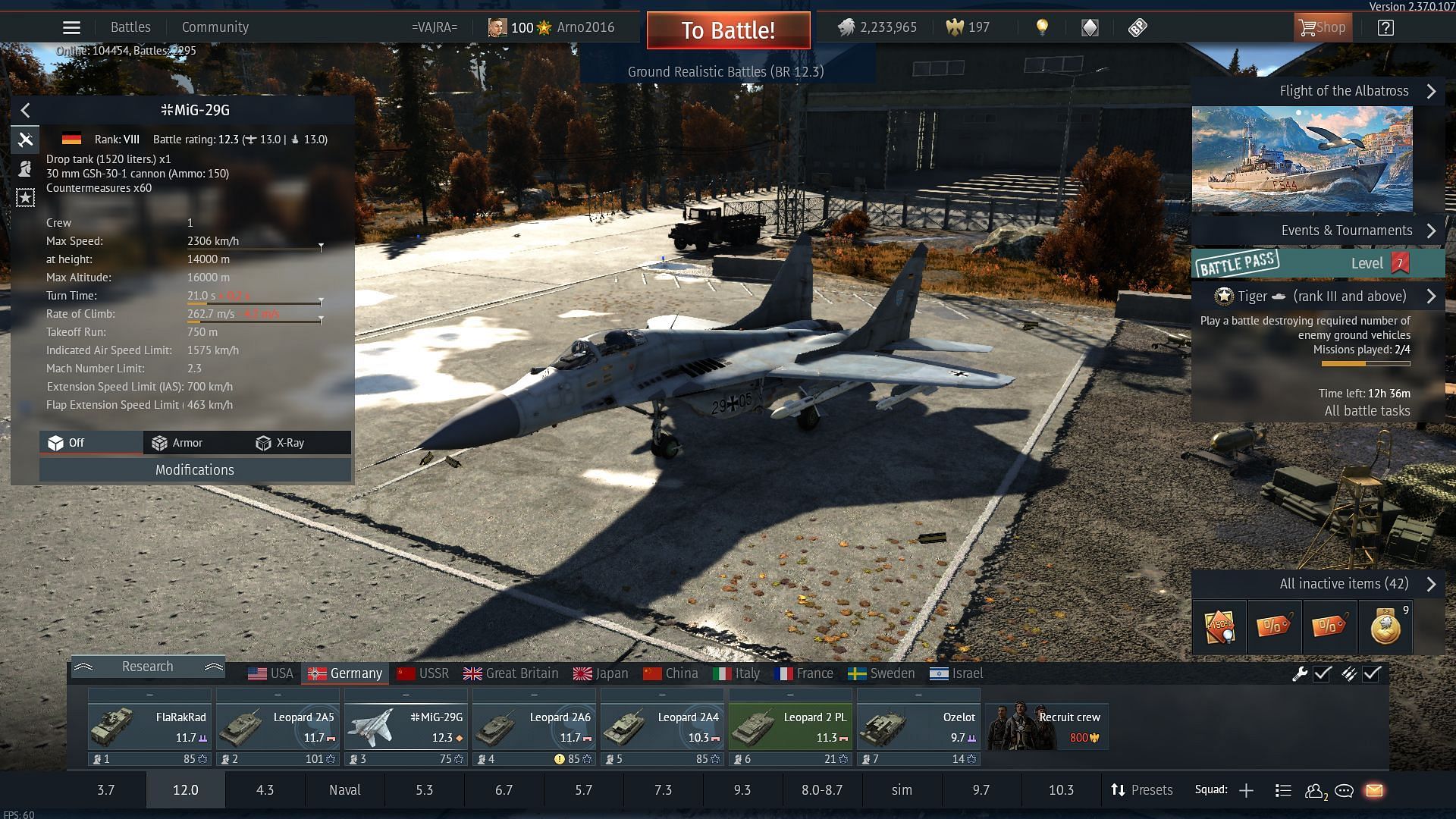 The MiG-29G in War Thunder (Image via Gaijin Entertainment)