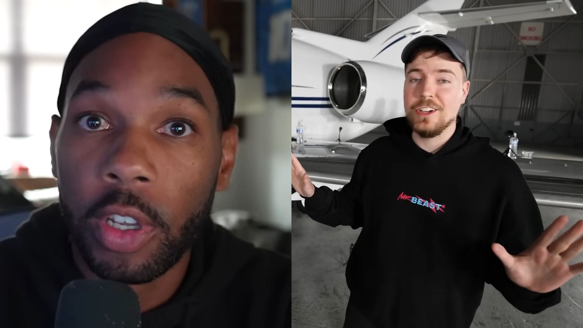 Alleged former MrBeast employee Ty Ore is under scrutiny from netizens for his GoFundMe campaign (Image via MrBeast and Ty Ore/YouTube)