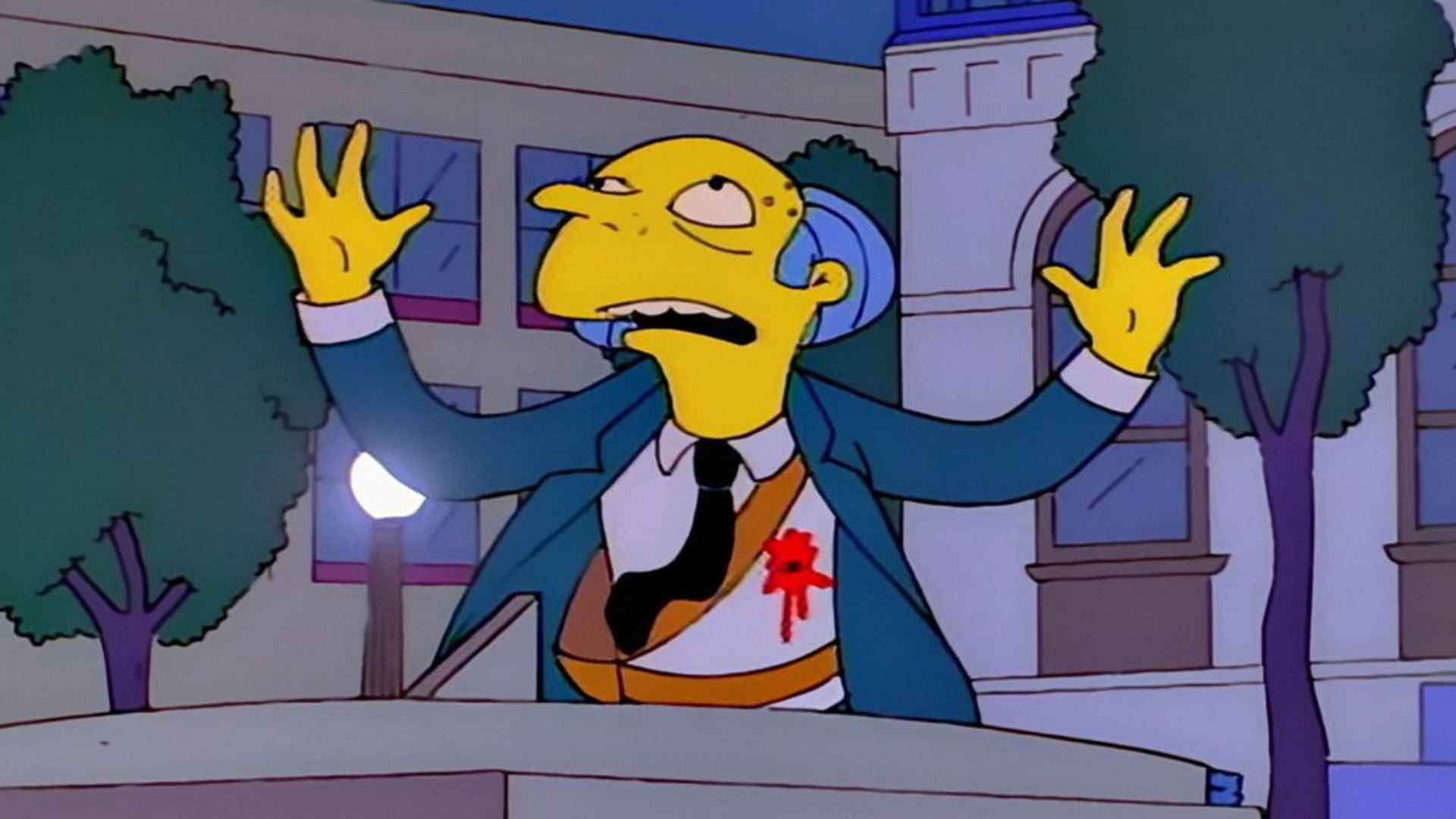 Who Shot Mr. Burns shows a classic whodunit in The Simpsons (Image via Disney)