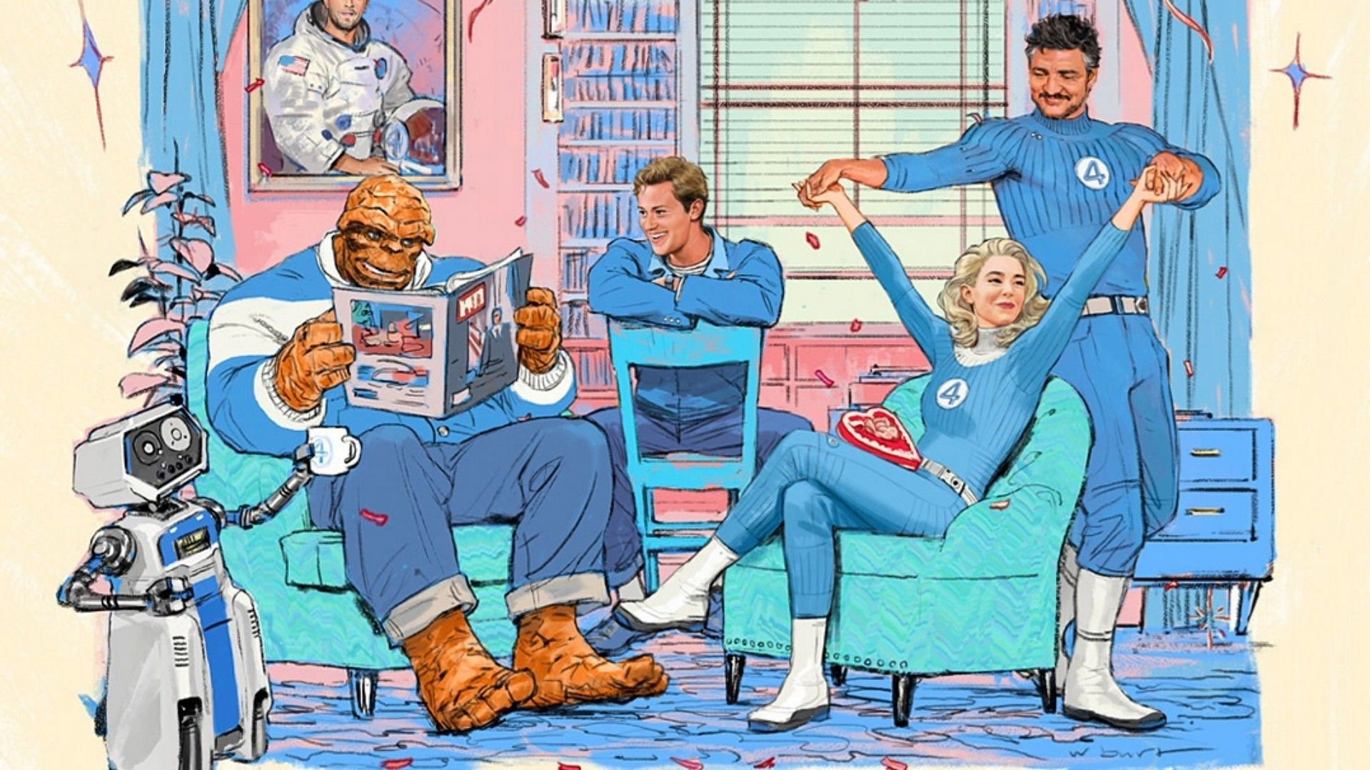 Artwork for The Fantastic Four (Image via @pascalipunk on Instagram)