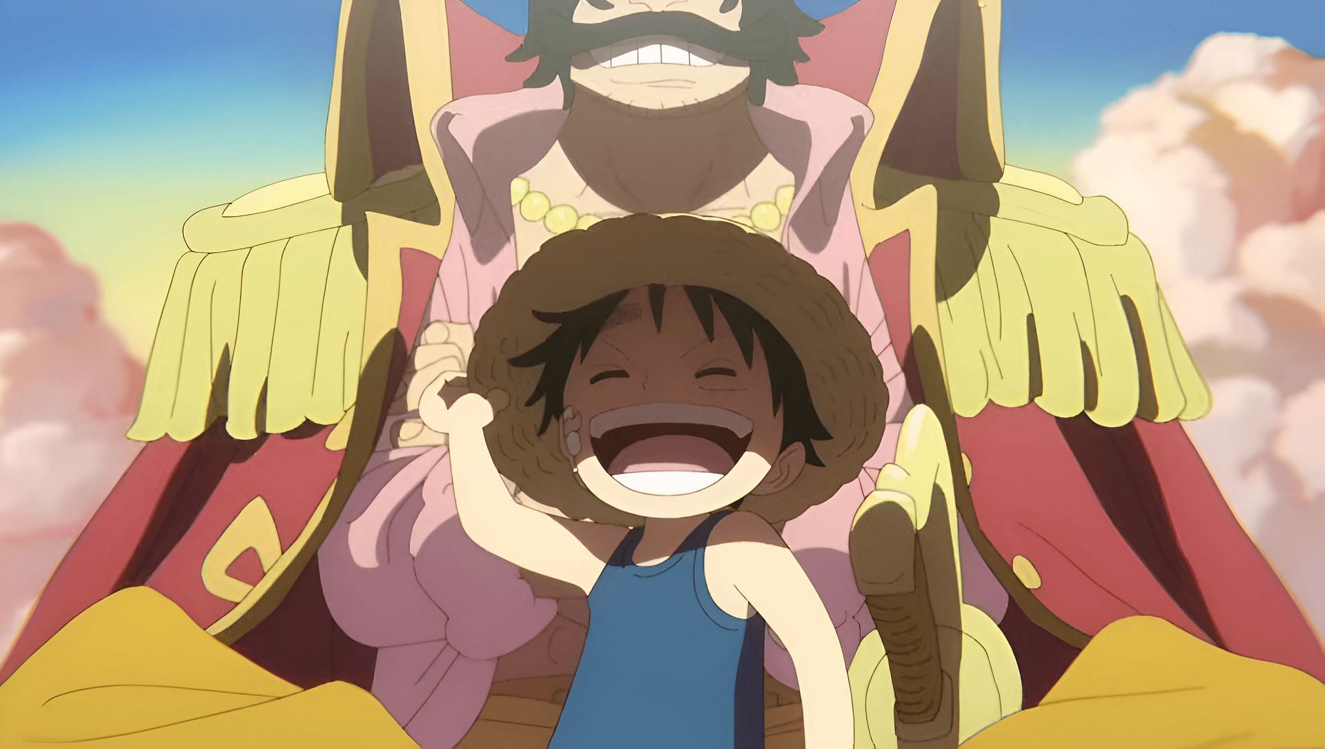 Luffy and Roger as seen in the anime (Image via Toei Animation)