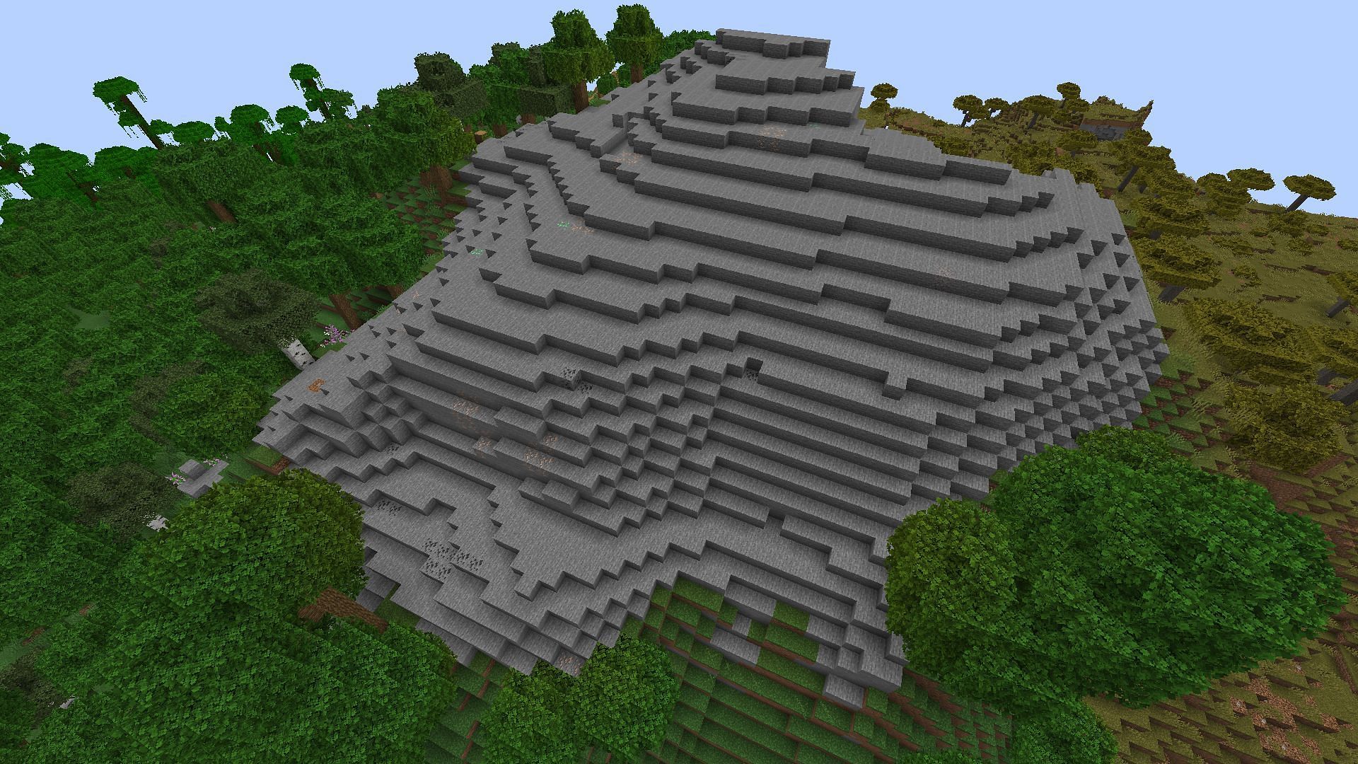 An example of a stony mountain biome (Image via Mojang)