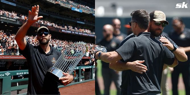 In Photos: Former World Series MVP Madison Bumgarner throws ceremonial first pitch ahead of Giants latest game