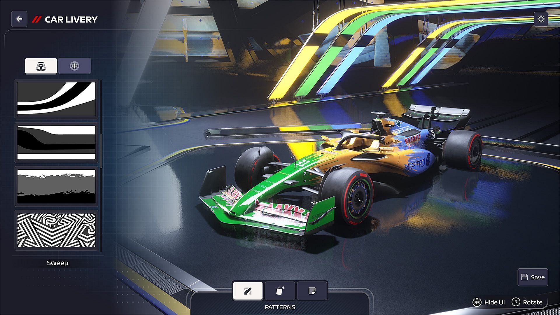 Deciding the livery for your team (Image via Frontier Developments)