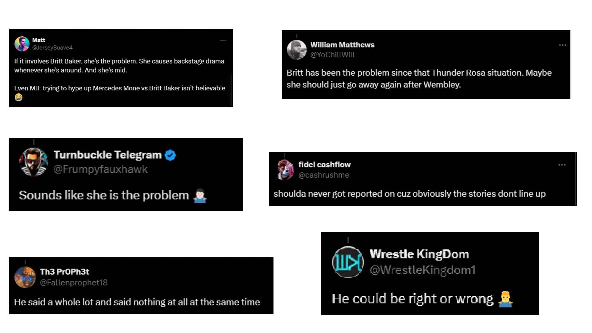 Screengrab of fan reactions [Images via WrestlePurists&#039; X]