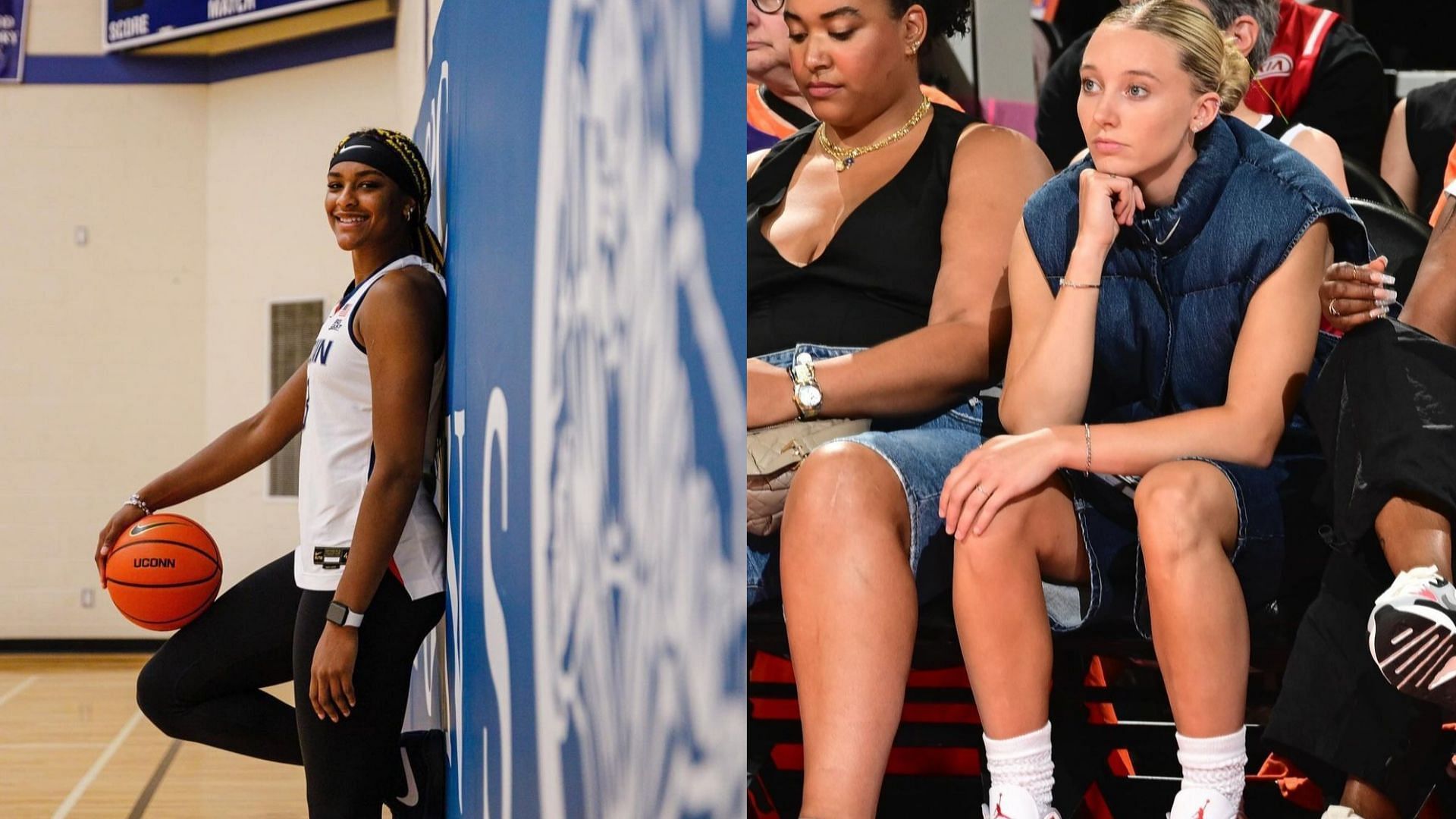 WNBA rookie Aaliyah Edwards and UConn star Paige Bueckers (Edwards and Buecker