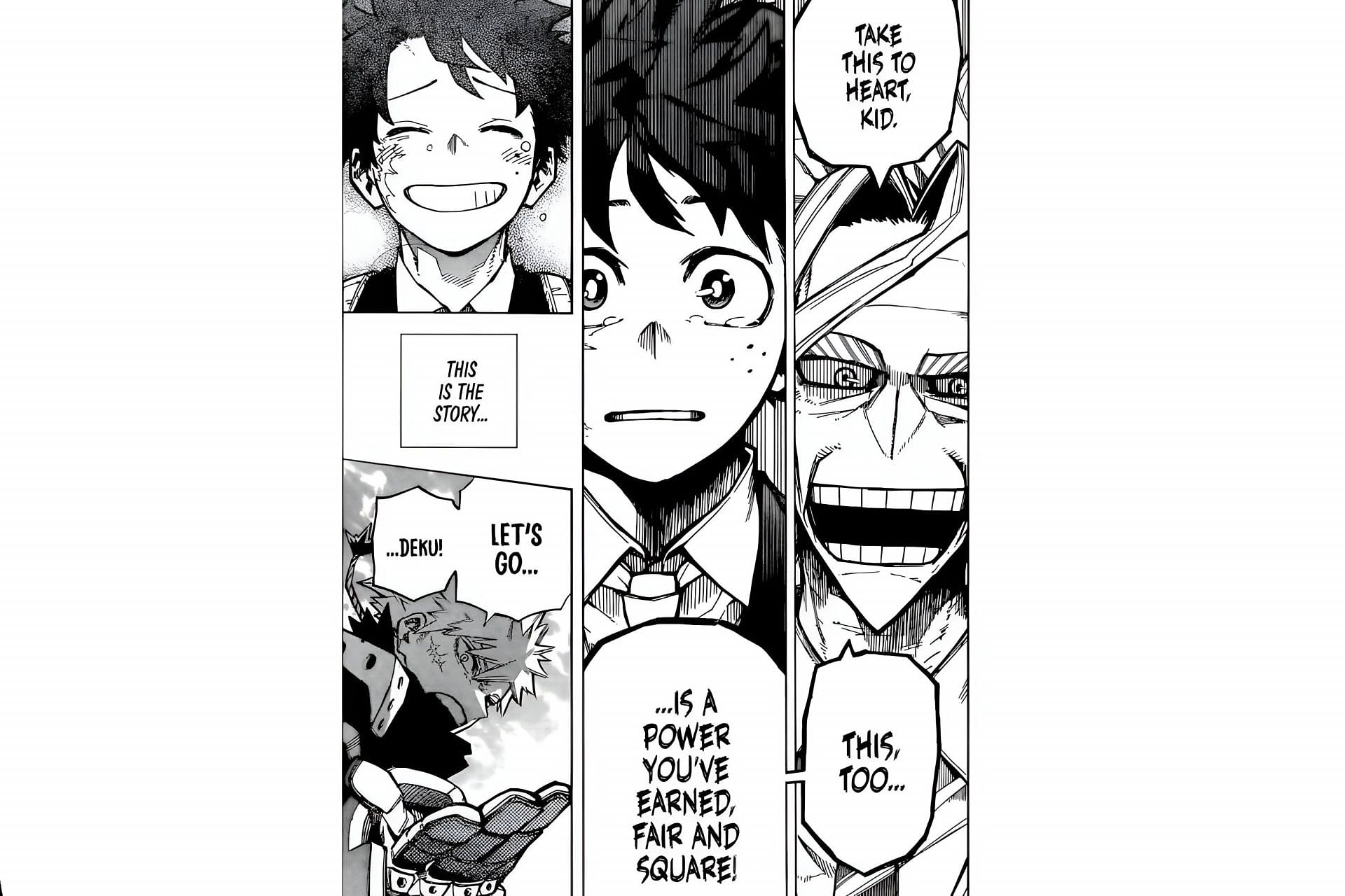 All Might making Deku believe that he can be a hero (Image via Shueisha)