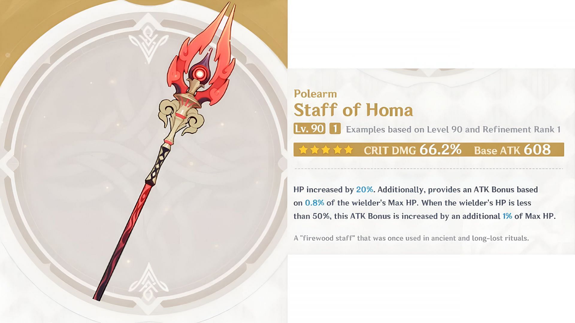 The staff of Homa can be a viable option for Kachina (Image via HoYoverse)