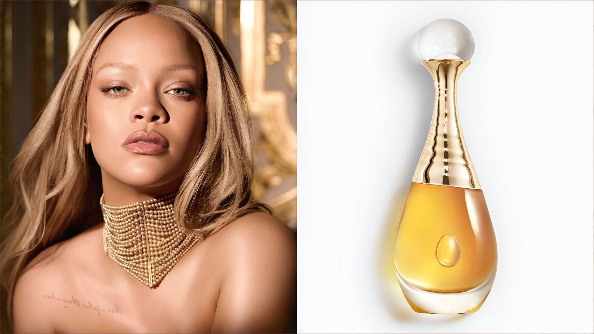 J&rsquo;Adore fragrance and Rihanna&#039;s sneak peeks from the Dior campaign (Image via Dior)