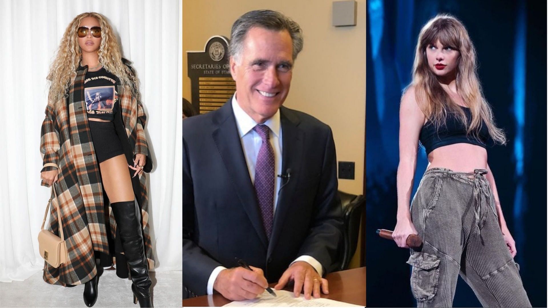 Beyonc&eacute;, Mitt Romney &amp; Taylor Swift, (Photos via @beyonce, @mittromney, and @taylorswift/Instagram)  