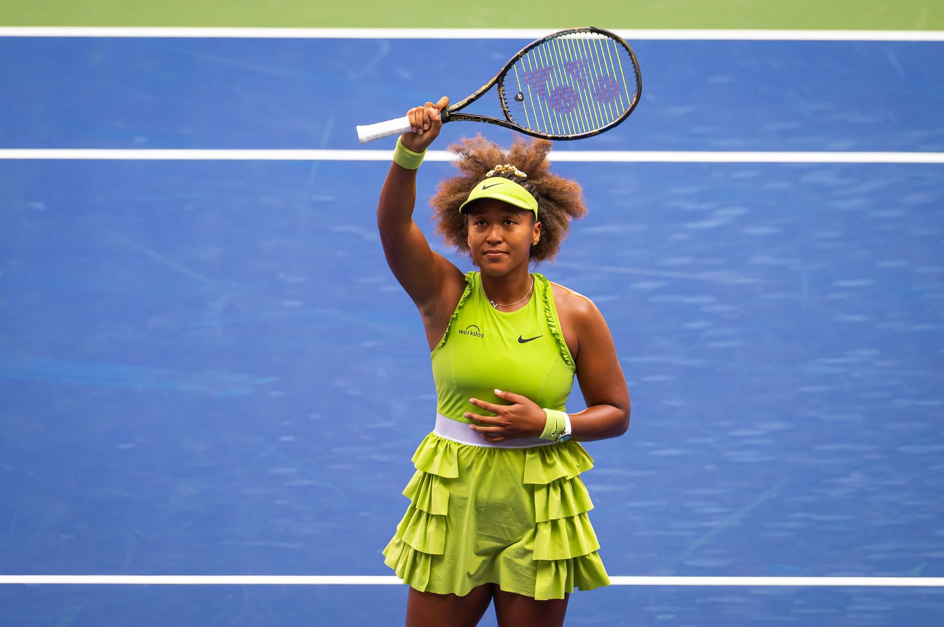 Naomi Osaka after beating Jelena Ostapenko (Getty)