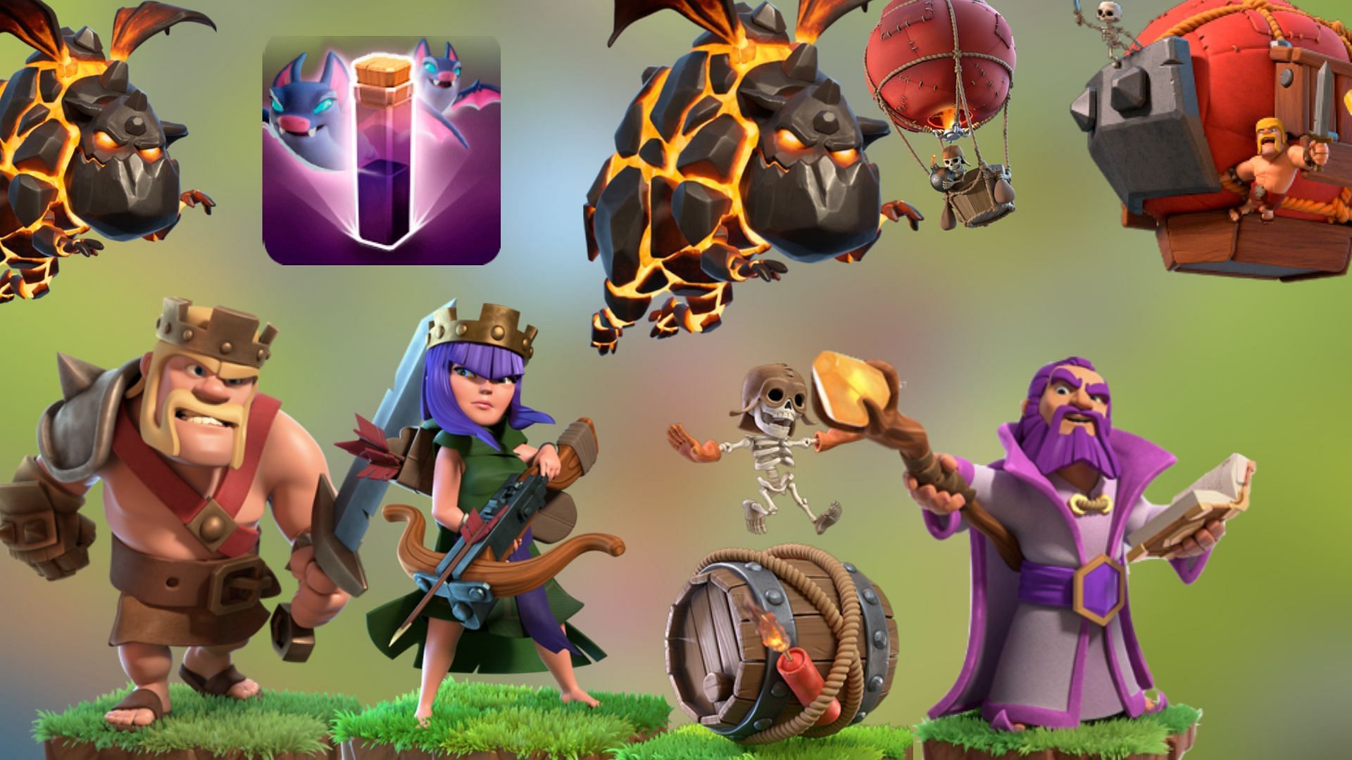 Town Hall 12 LavaLoon Bats attack strategy in Clash of Clans (Image via SuperCell)