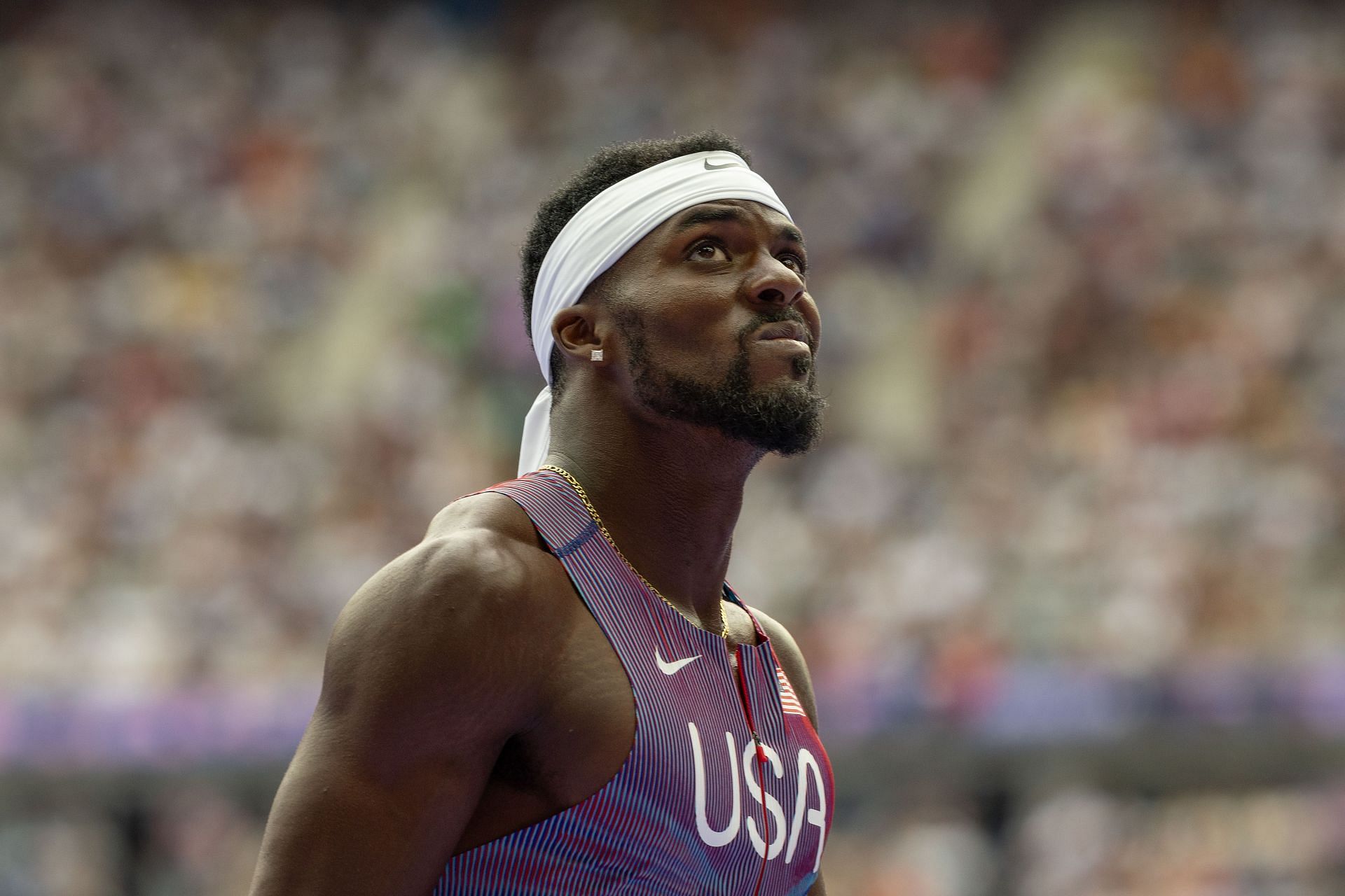 Kenny Bednarek celebrates qualifying for Paris Olympics 100m final with