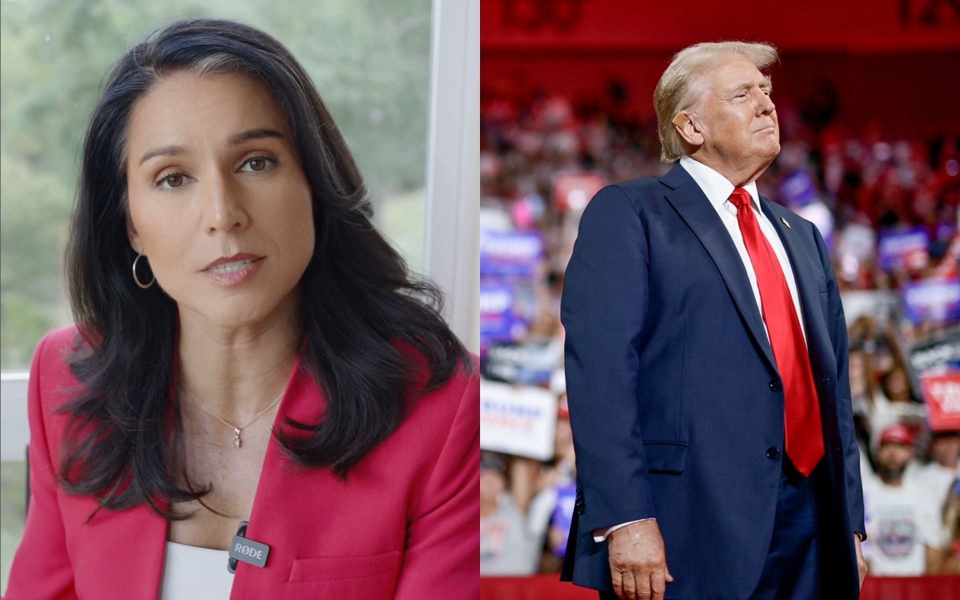 Tulsi Gabbard (left) endorses Donald Trump (right). [Images courtesy: @tulsigabbard, @realdonaldtrump on Instagram]