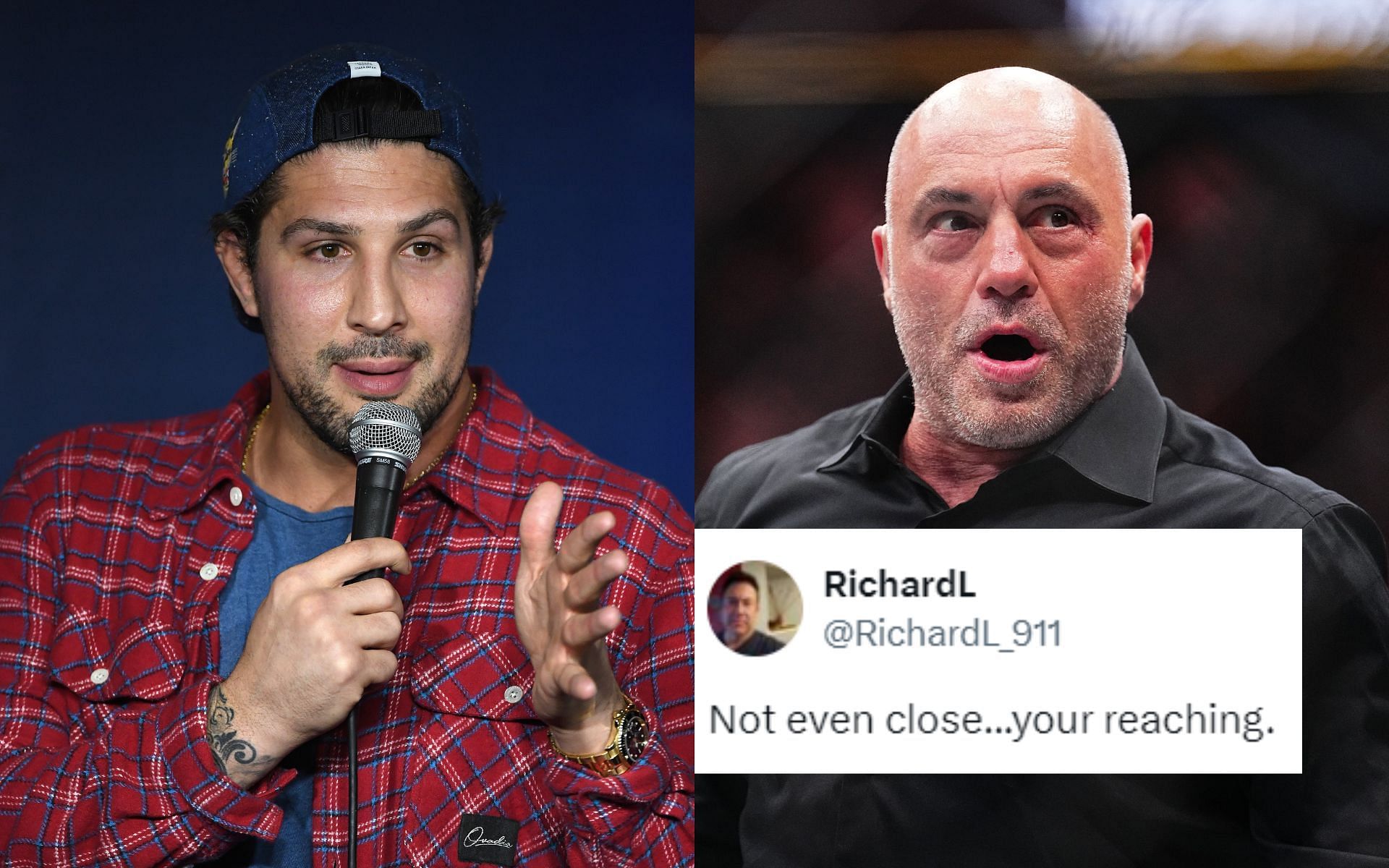 MMA personalities Brendan Schaub (left) and Joe Rogan (right) are known to be good friends [Images courtesy: Getty Images and @RichardL_911]