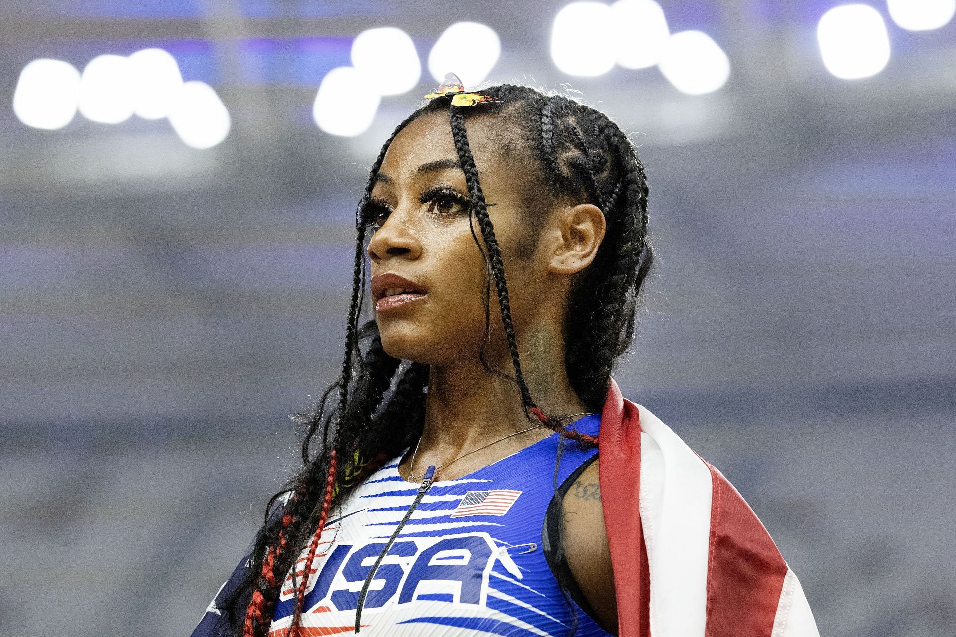 Sha&#039;Carri Richardson at the World Athletics Championships in Budapest in 2023 | Getty Images