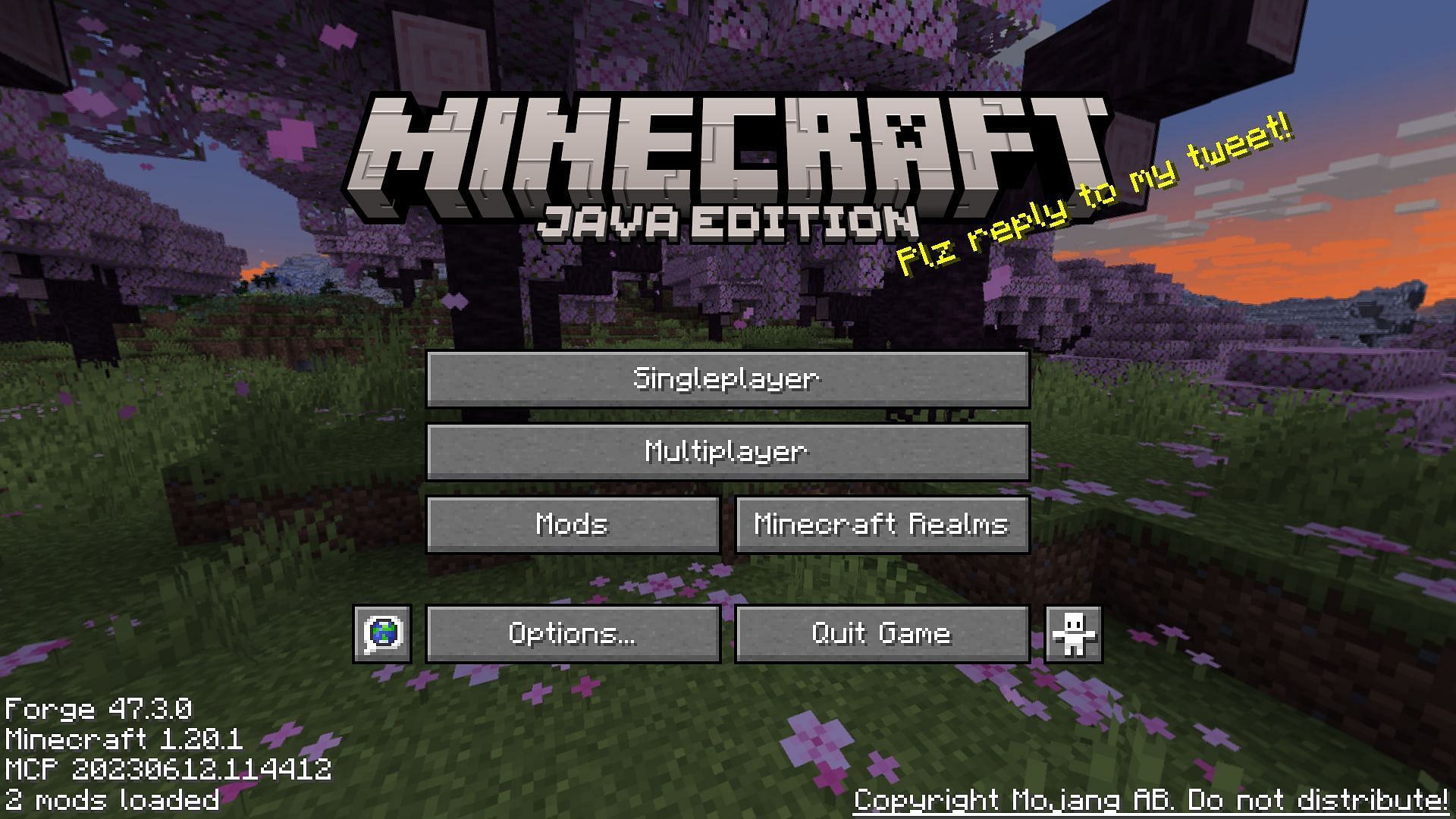 The title screen of an Optifine modded installation (Image via Mojang)