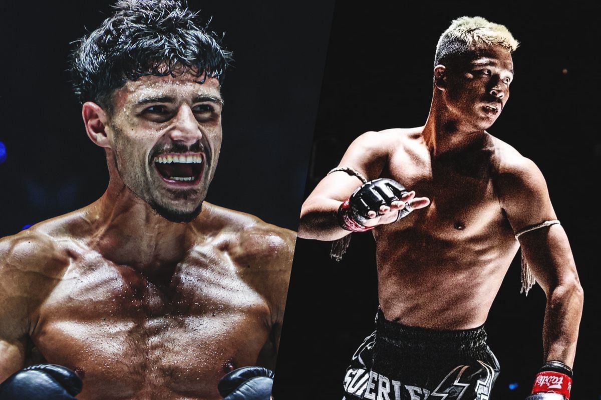 Flyweight kickboxing rivals (right) Elia Mahmoudi and (right) Taiki Naito