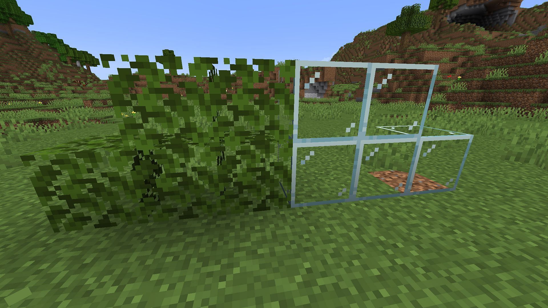 Transparent blocks prevent mobs from spawning (Image via Mojang Studios)