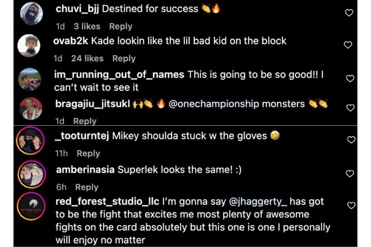 Screenshot of fans&#039; comments
